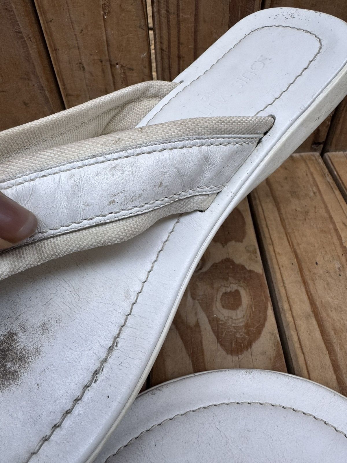 Louis Vuitton Louis vuitton White Leather strappy Men’s sandals UK 10.5 Size US 11.5 / EU 44-45 - 16 Thumbnail