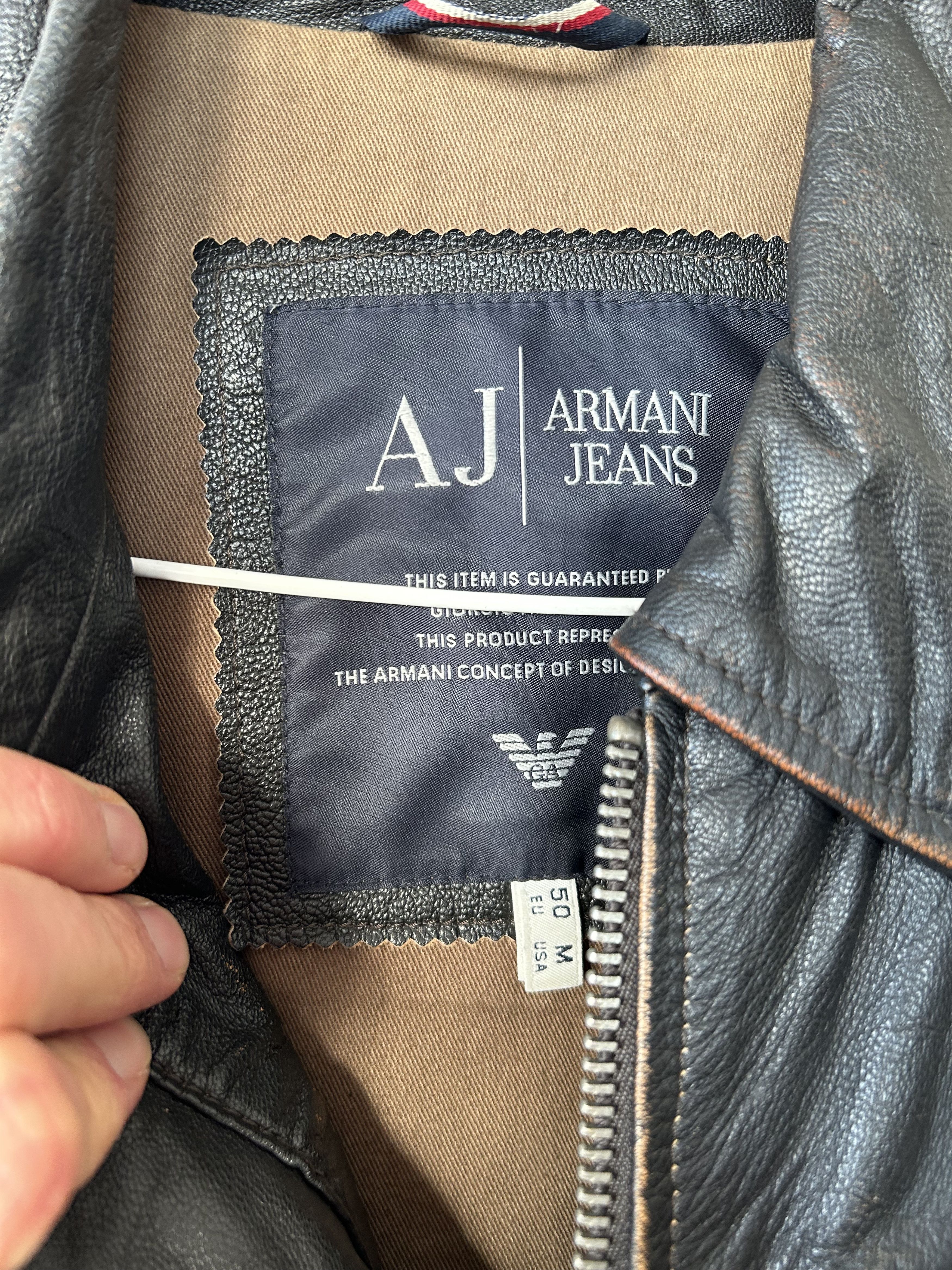 Armani Armani Jeans Leather Jacket Men size M Size US M / EU 48-50 / 2 - 6 Thumbnail