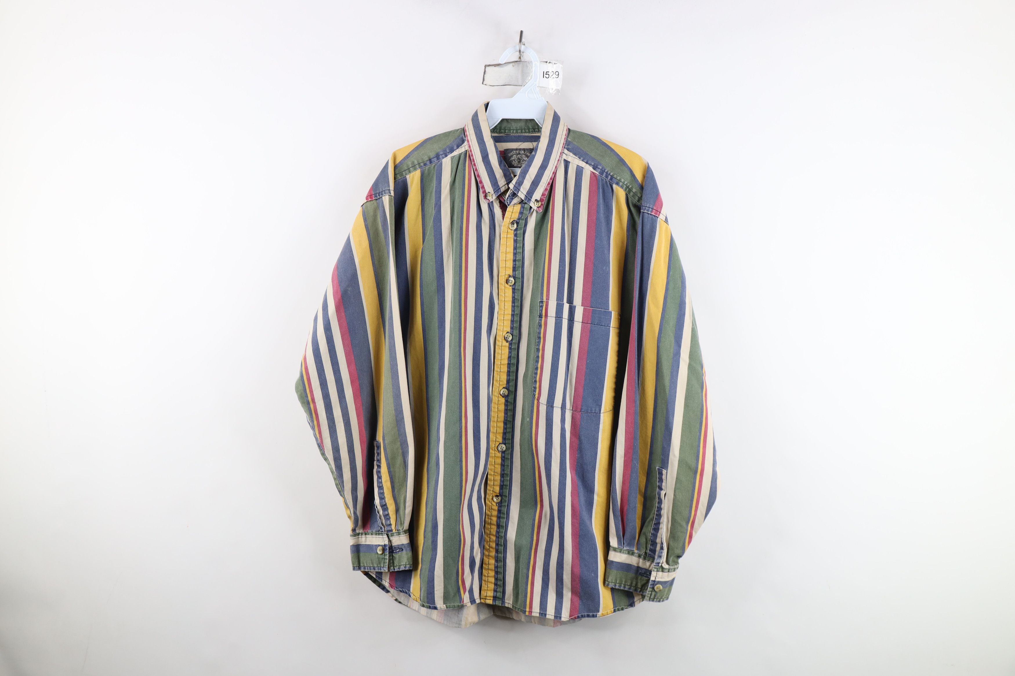 Vintage Vintage 90s Streetwear Rainbow Striped Button Down Shirt Size US M / EU 48-50 / 2 - 1 Thumbnail