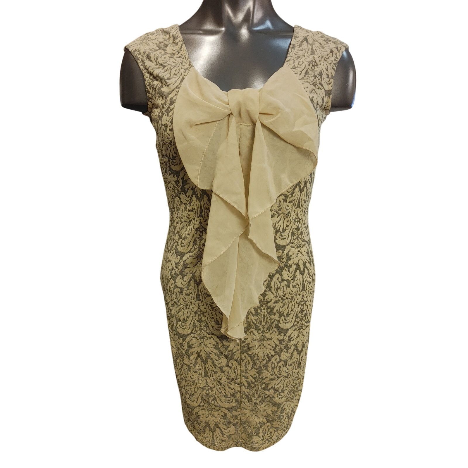 Other Windsor Women's M Beige Lacey Bow Front Sleeveless Dress Size M / US 6-8 / IT 42-44 - 1 Thumbnail