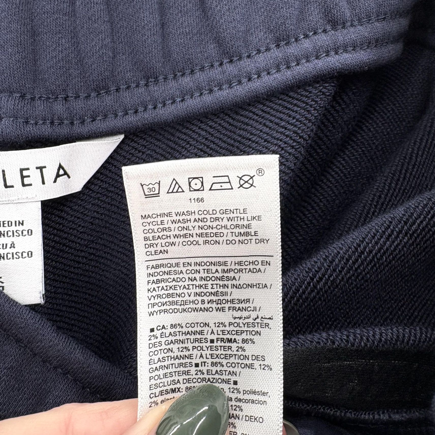 Athleta Athleta Heavyweight Terry Pants Womens Large Navy Sweatpants Lounge Cozy Stretch Size 36" / US 14 / IT 50 - 7 Thumbnail
