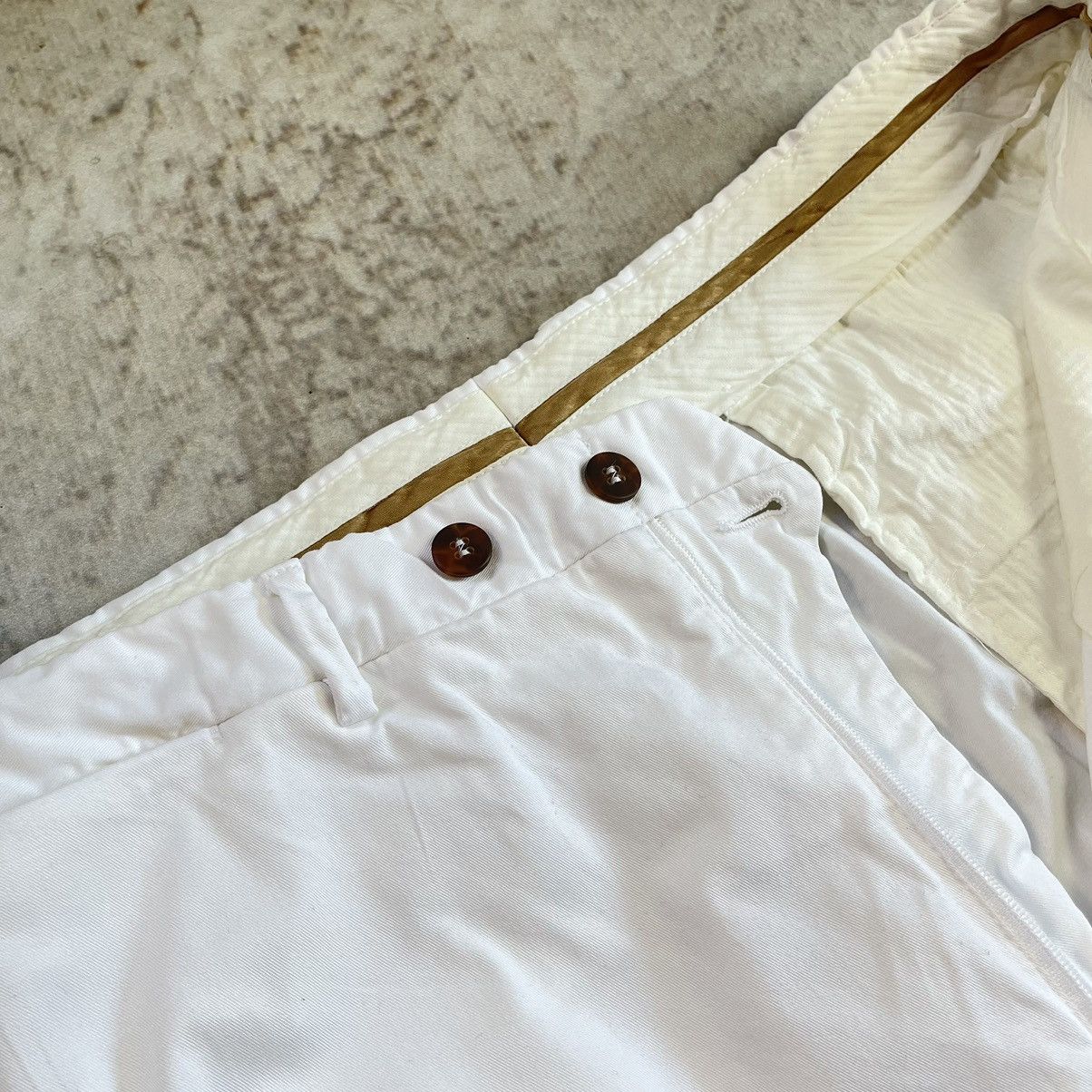 Canali × Designer Canali Oldmoney White Stretch Baggy Trousers Size US 37 - 10 Thumbnail