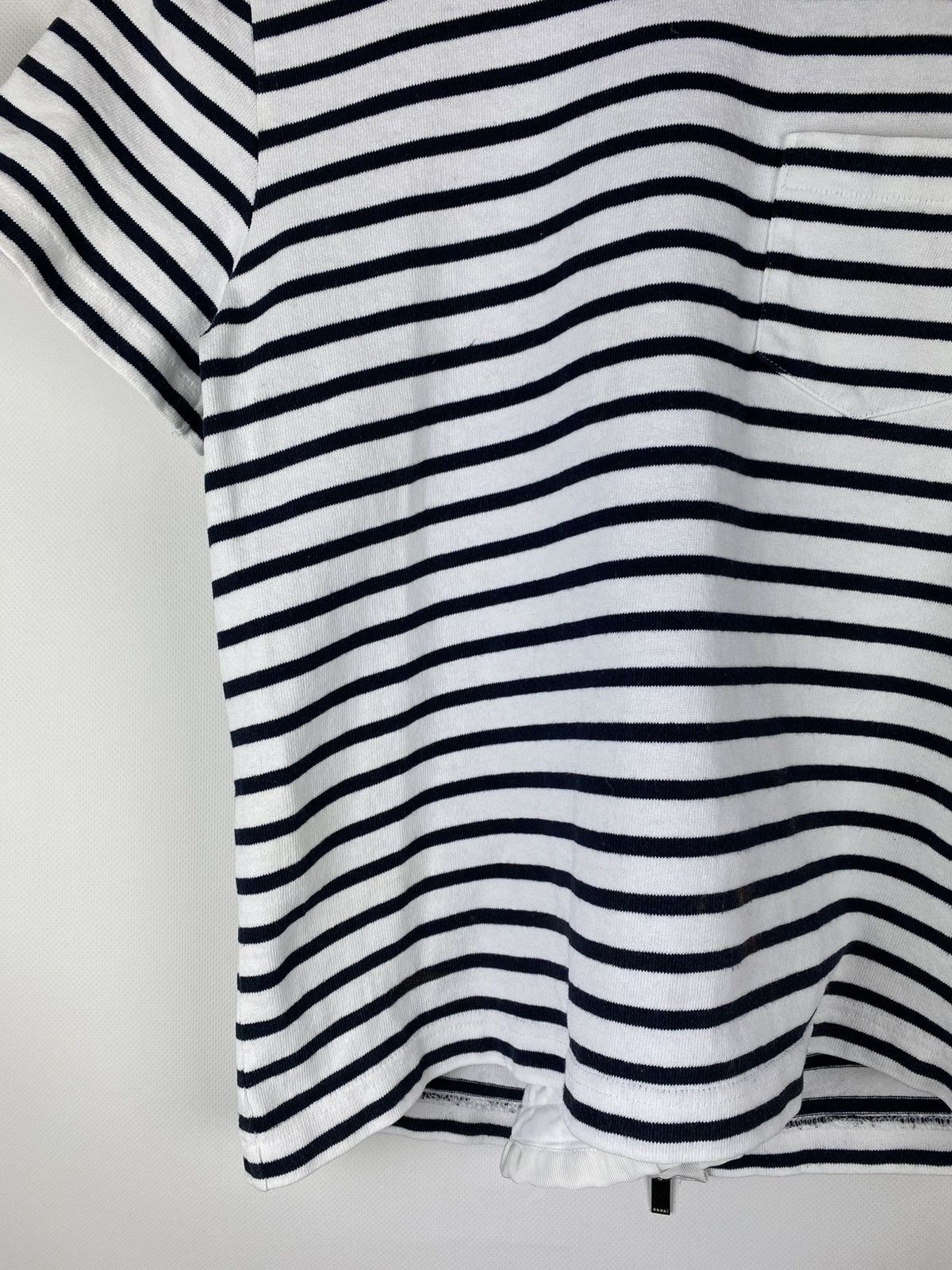 Japanese Brand × Sacai Sacai ladies striped back zip chest pocket t shirt size 3 Size L / US 10 / IT 46 - 7 Thumbnail