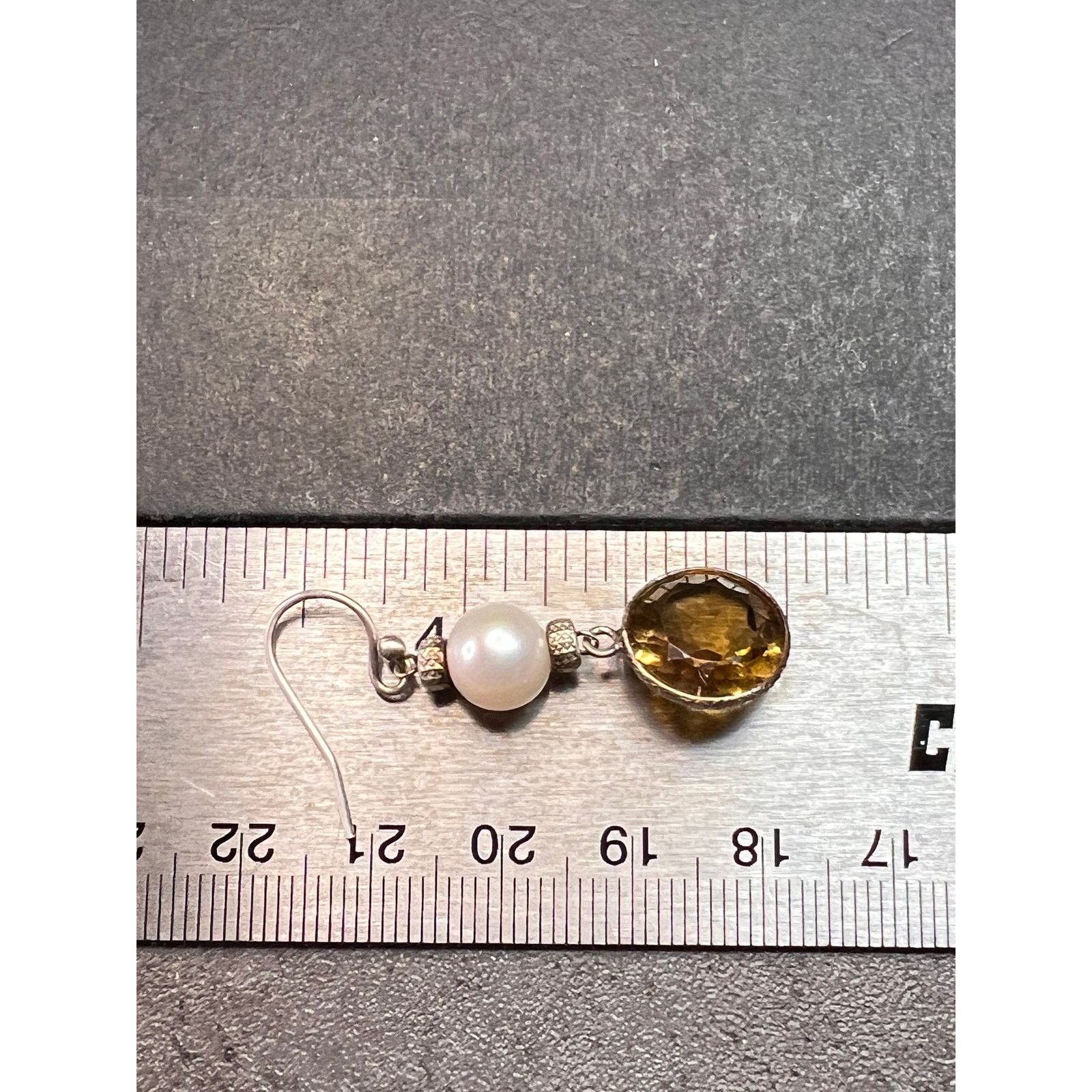 Other Citrine and pearl sterling silver dangle earrings Size ONE SIZE - 19 Thumbnail