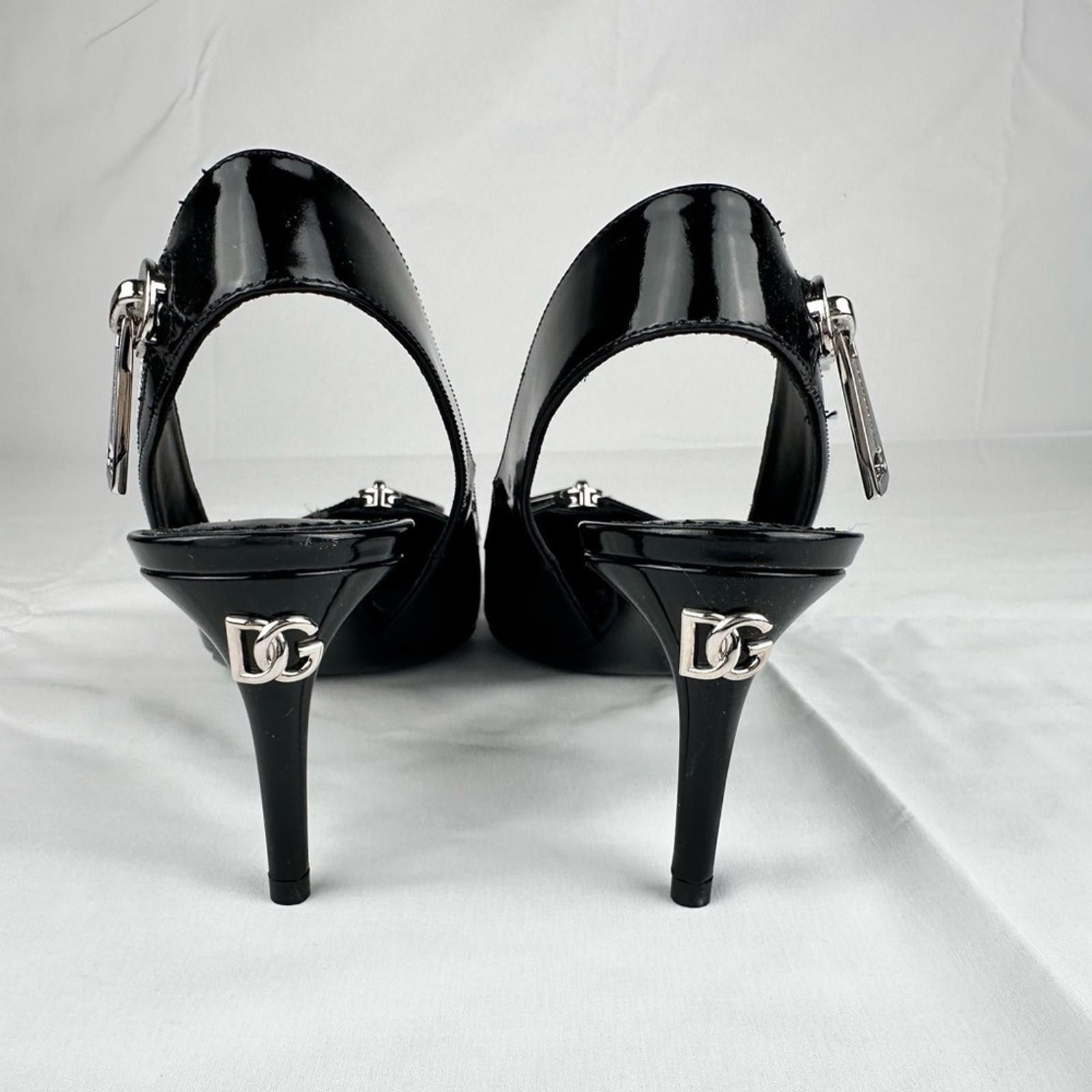 Dolce & Gabbana Dolce & Gabbana Black Patent Heels with Zipper - New - EU 39 Size US 9 / IT 39 - 8 Thumbnail