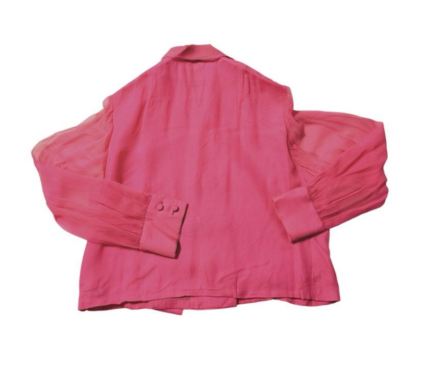 Other VTG Royal India Tailors Pink Silk Blouse Tie Neck Sheer Top Size L / US 10 / IT 46 - 3 Thumbnail