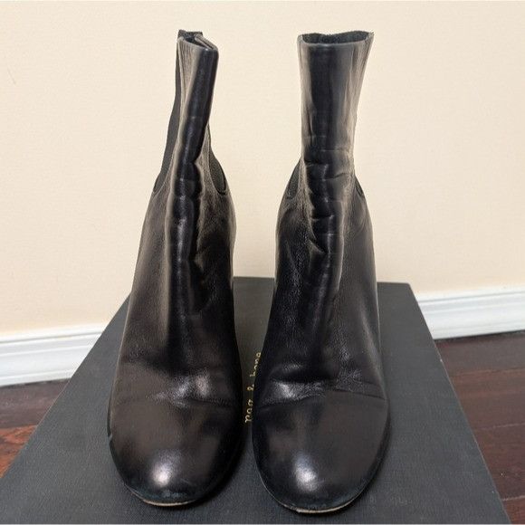 Rag & Bone Rag & Bone Agnes Ankle Leather Block Heel Boots - Black Size US 8.5 / IT 38.5 - 7 Thumbnail
