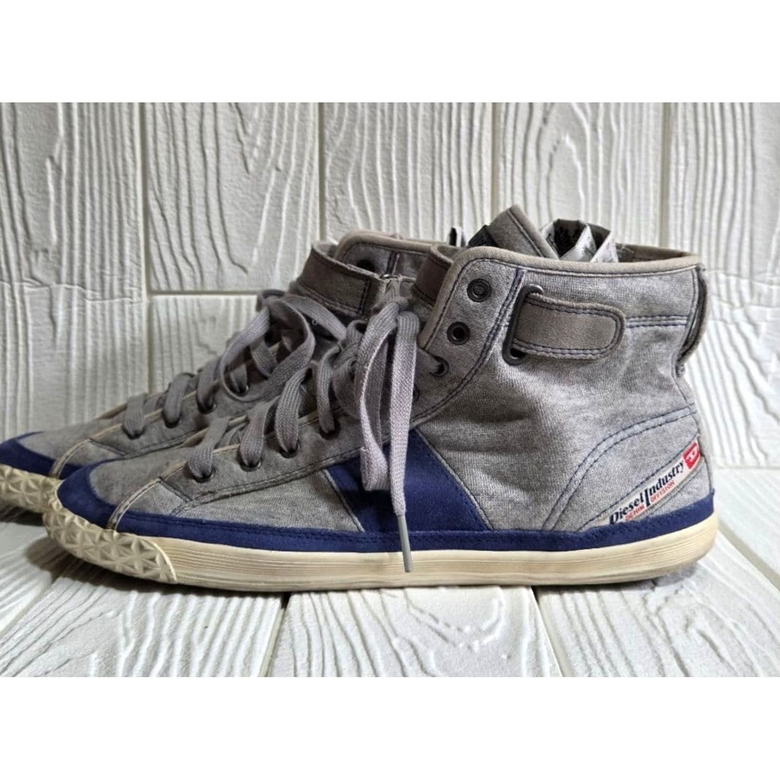 Diesel VINTAGE Diesel Men Industry High Cut Sneakers 10.0US Gray Luxury Casual Stylish 90s 00s Size US 10 / EU 43 - 2 Thumbnail