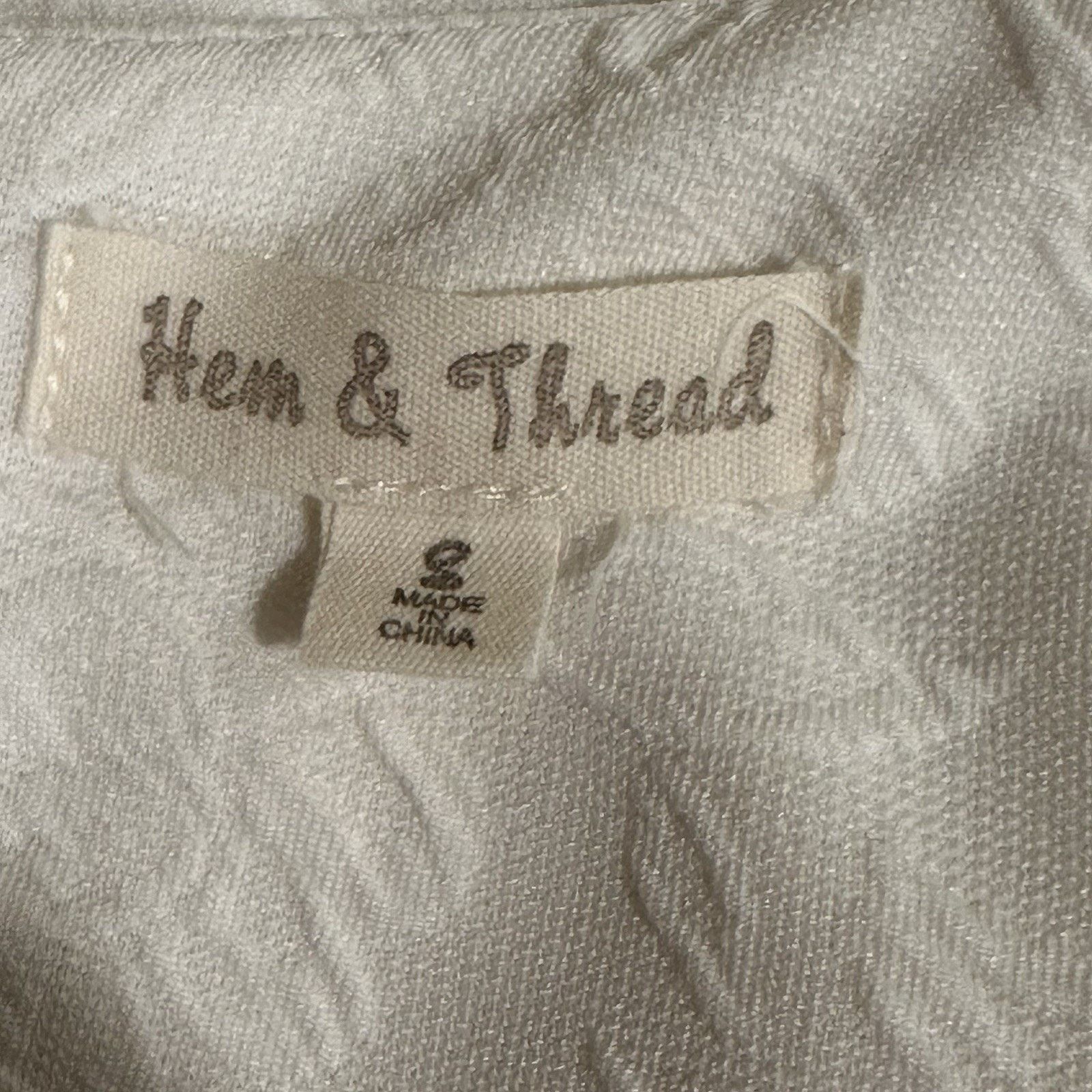 Other Hem & Thread White Jacquard Textured Fit & Flare Dress Small Size S / US 4 / IT 40 - 8 Thumbnail