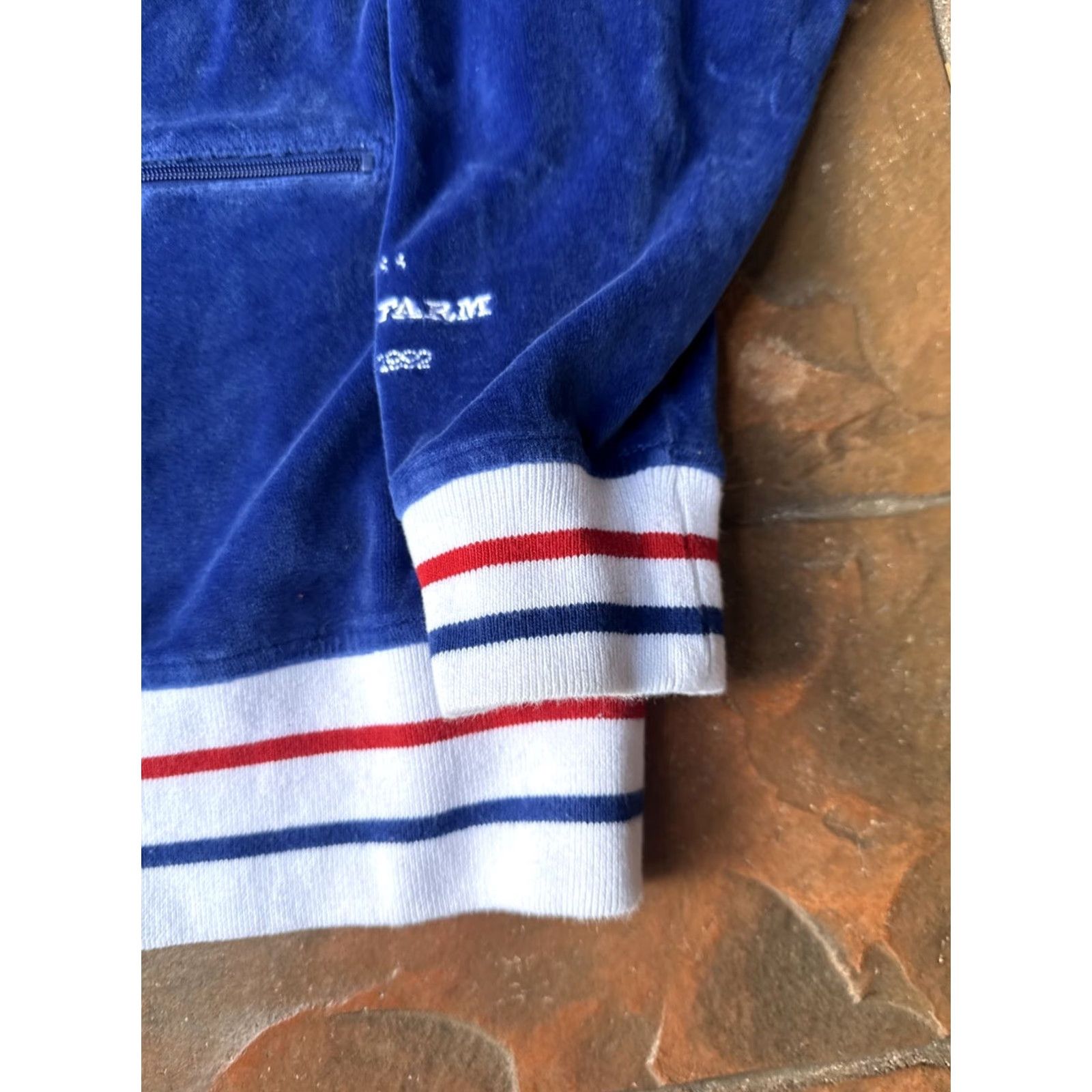 Phat Farm VINTAGE Phat Farm Track Jacket XL Womens Velour Full Zip Hip Hop Blue Embroidered #92 Size XL / US 12-14 / IT 48-50 - 5 Thumbnail