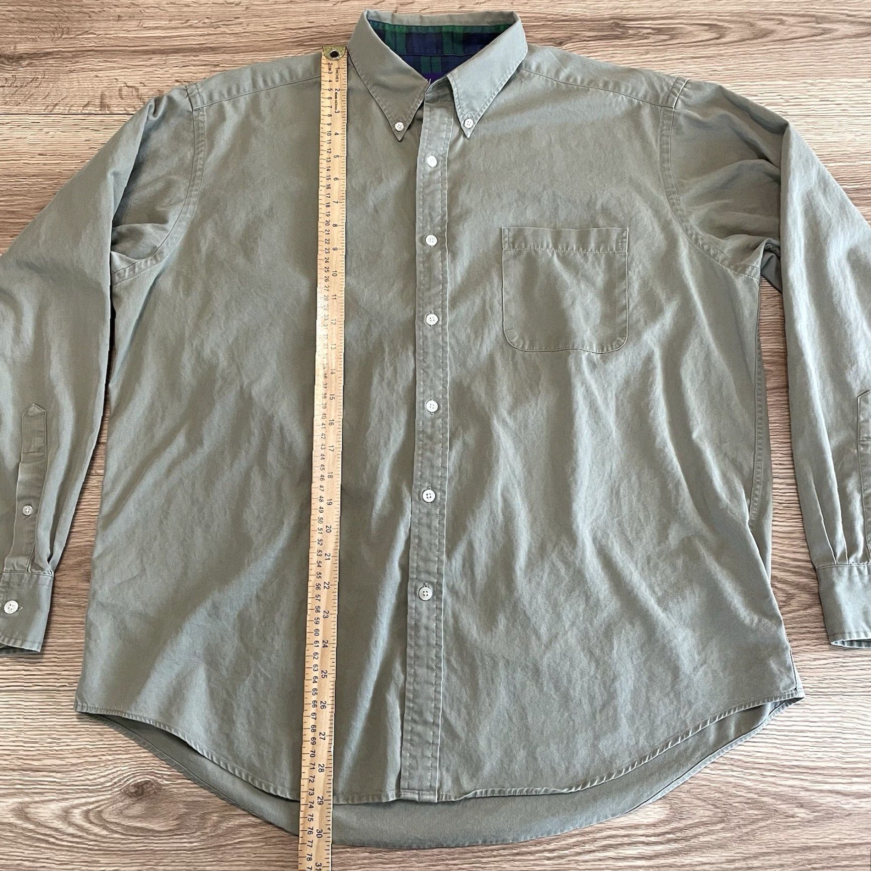 Vintage HUNT CLUB Twill Button-Up Shirt Men Large Long Sleeve Green Size US L / EU 52-54 / 3 - 3 Thumbnail