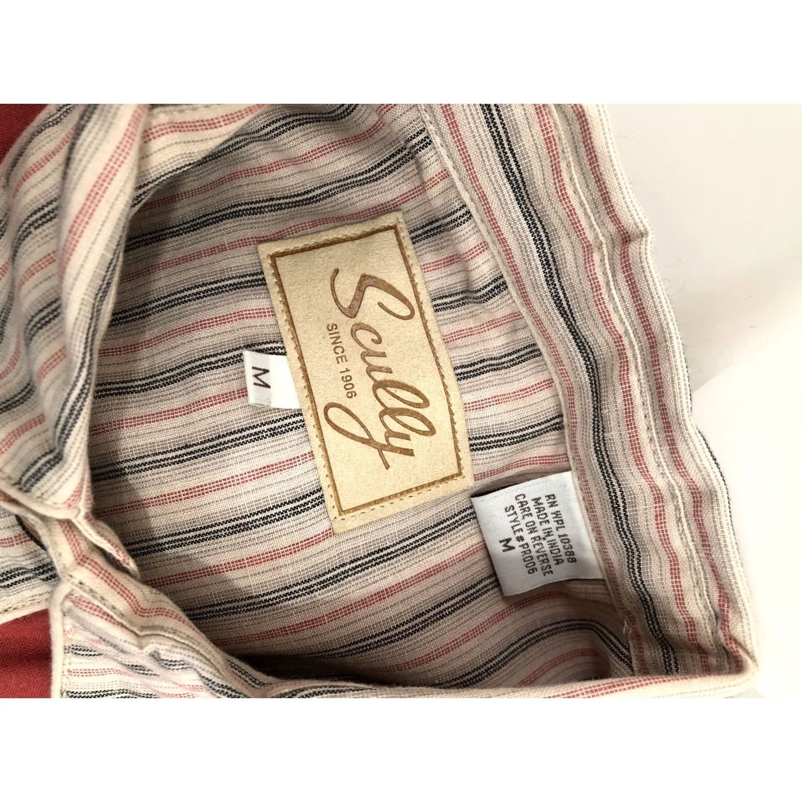 Scully Scully Shirt Men M Striped Western Vintage NEW w TAG Button-Up Long Sleeve Red Black Tan 90s/Mack Collection JC2) Size US M / EU 48-50 / 2 - 7 Thumbnail