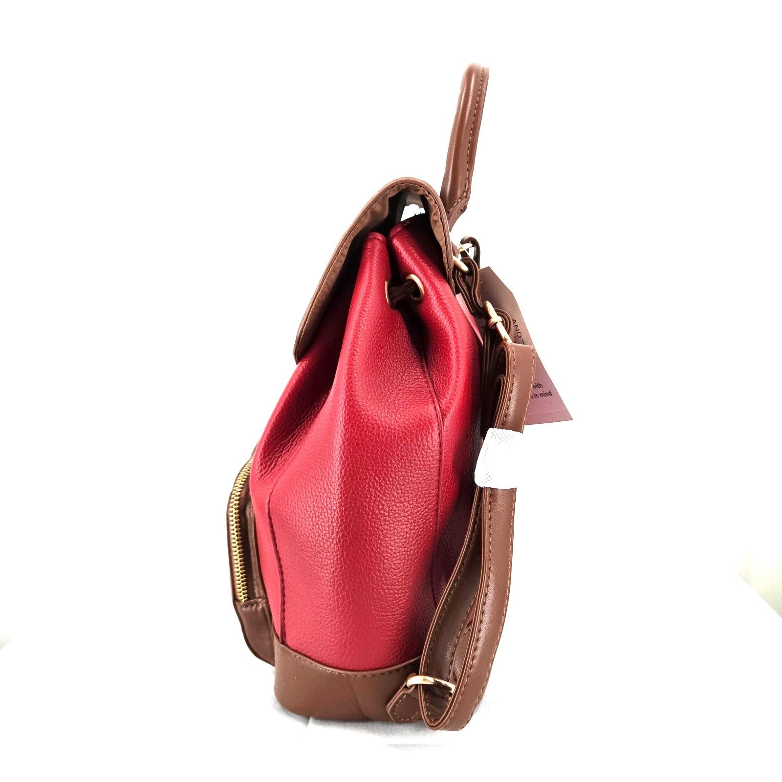 Walmart Time & Tru Gabriella Drawstring Backpack Persimmon/Chestnut Size ONE SIZE - 13 Thumbnail