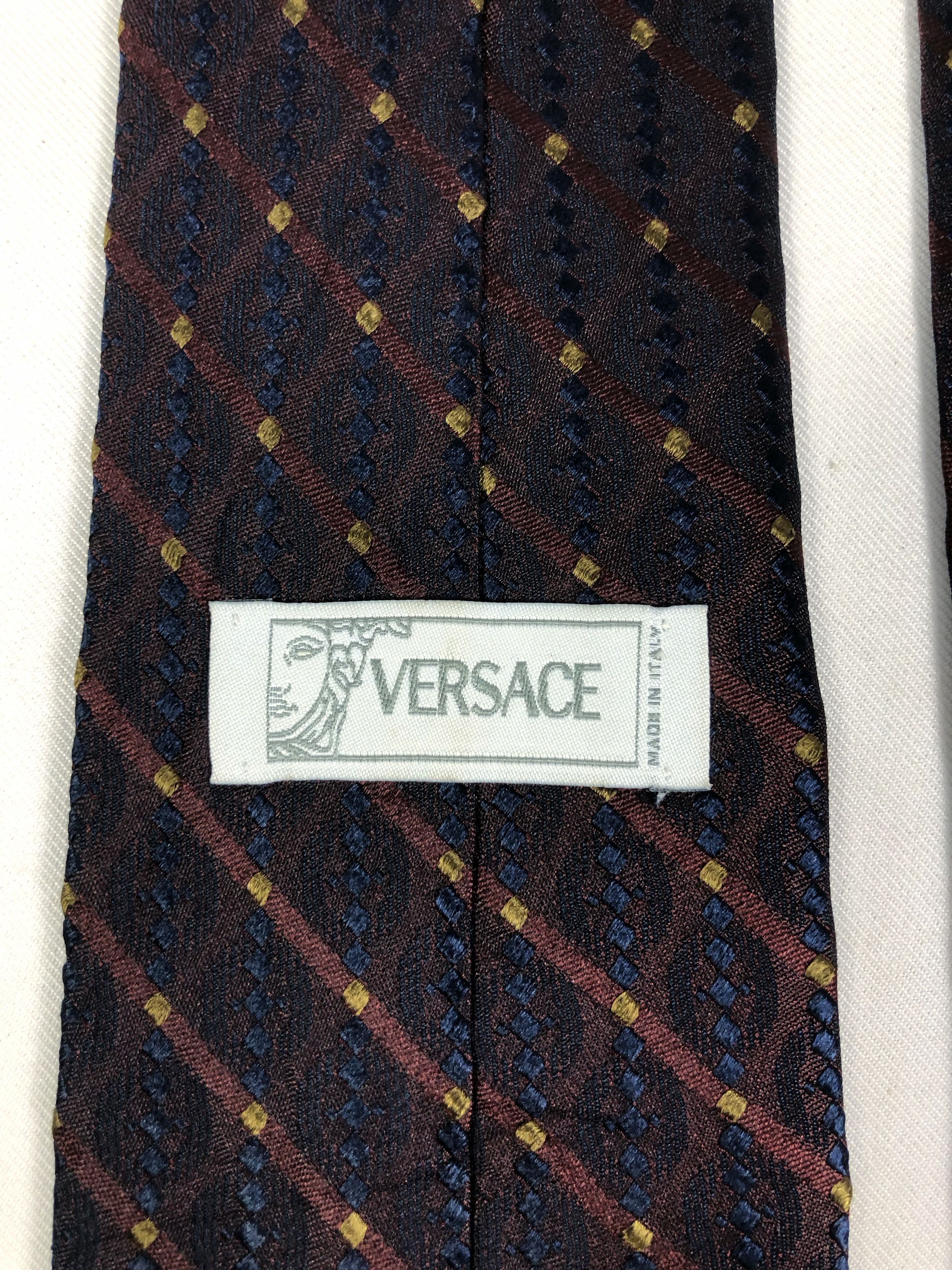 Versace Rare Versace Medusa Silk Tie Made in Italy Size ONE SIZE - 8 Thumbnail