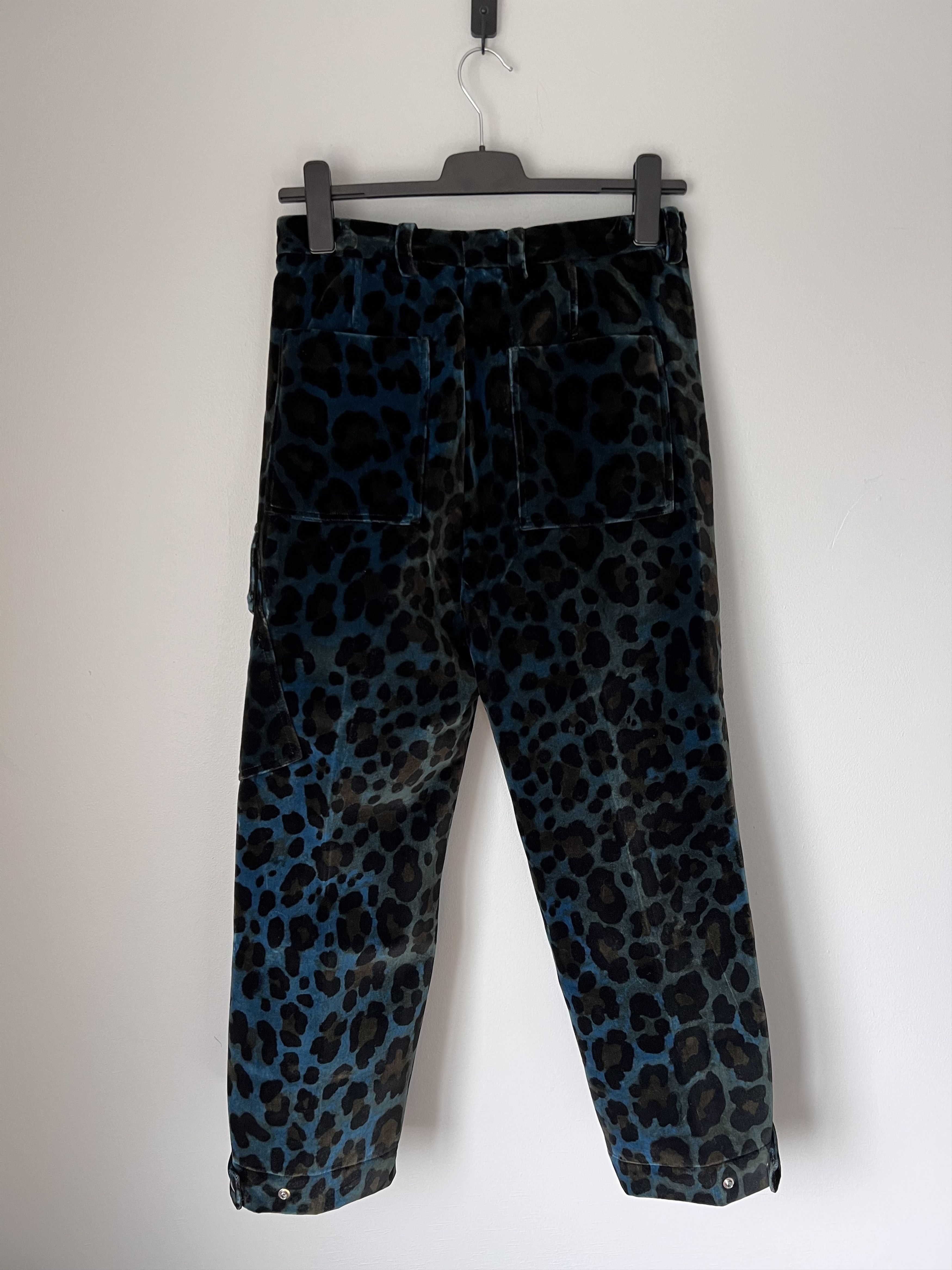 OAMC OAMC Velour Leopard Combine Cargo Pants in Blue Size US 32 / EU 48 - 4 Thumbnail