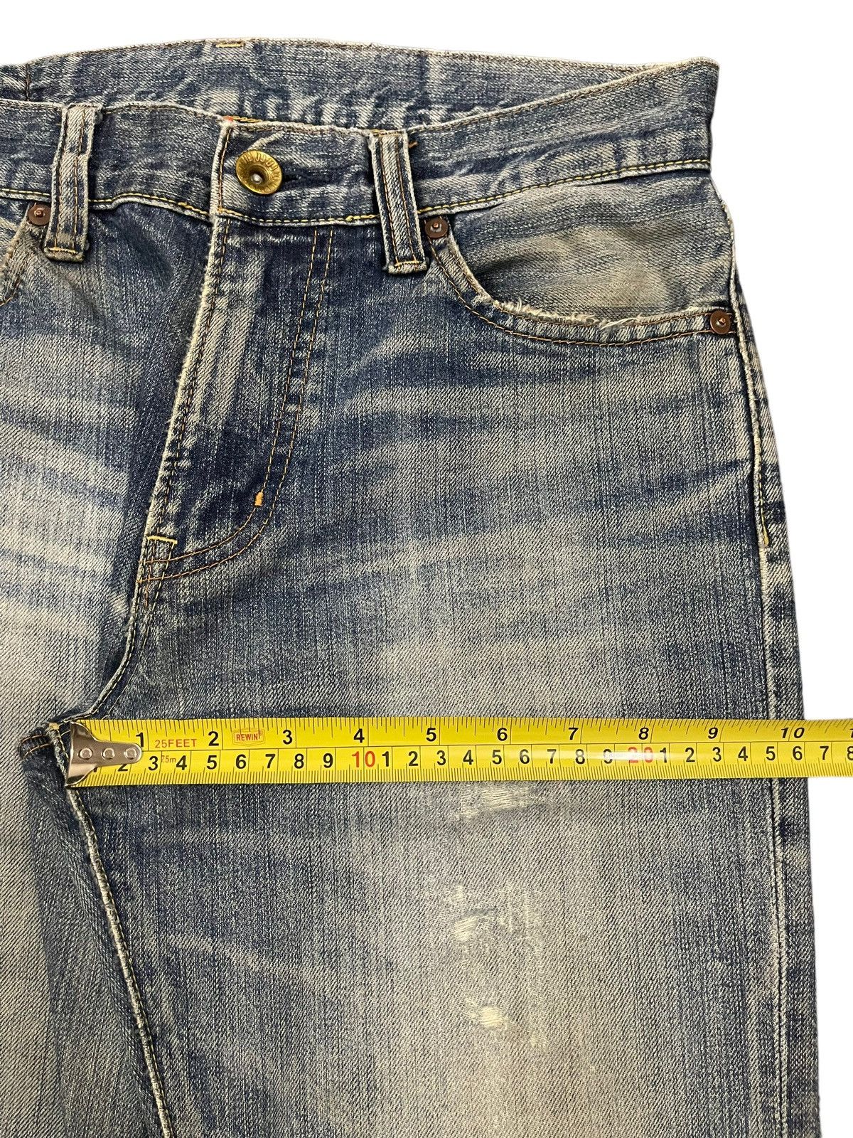 Uniqlo Vintage Japanese Uniqlo Blue Wash Distressed Style Jeans Size US 30 / EU 46 - 12 Thumbnail