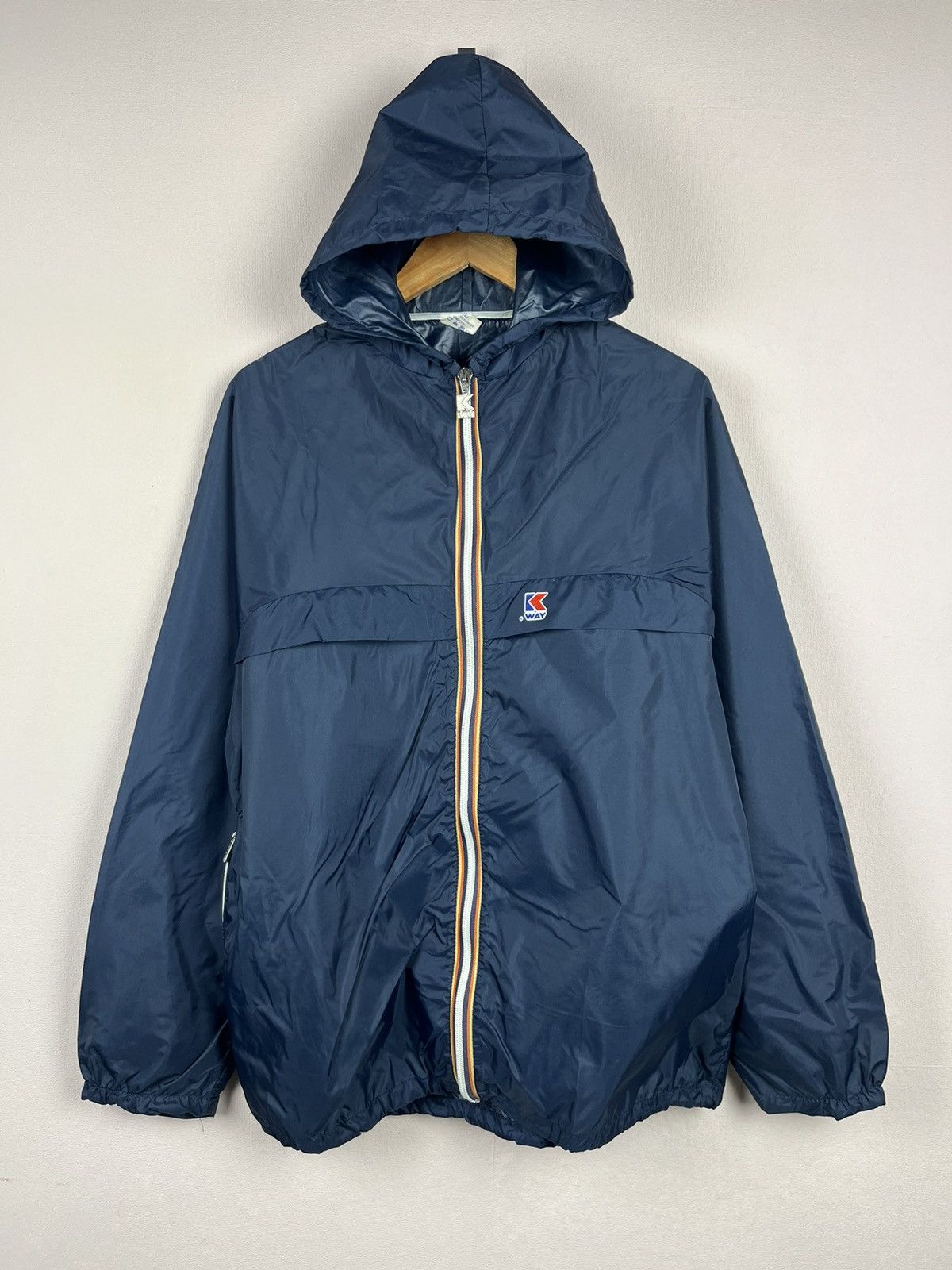 K-Way K-Way Vintage Hooded Zip Windbreaker Rain Jacket Bag Size US L / EU 52-54 / 3 - 1 Thumbnail