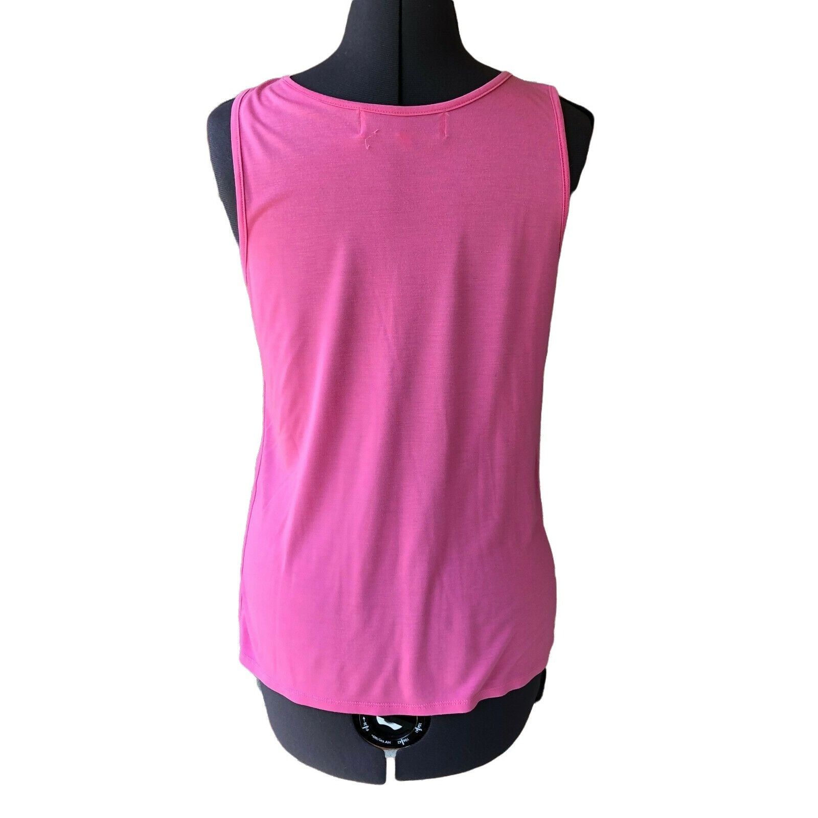 Other Laurie Solet Women's Bright Pink Sleeveless Top Tank Scoop-N Size M / US 6-8 / IT 42-44 - 4 Thumbnail