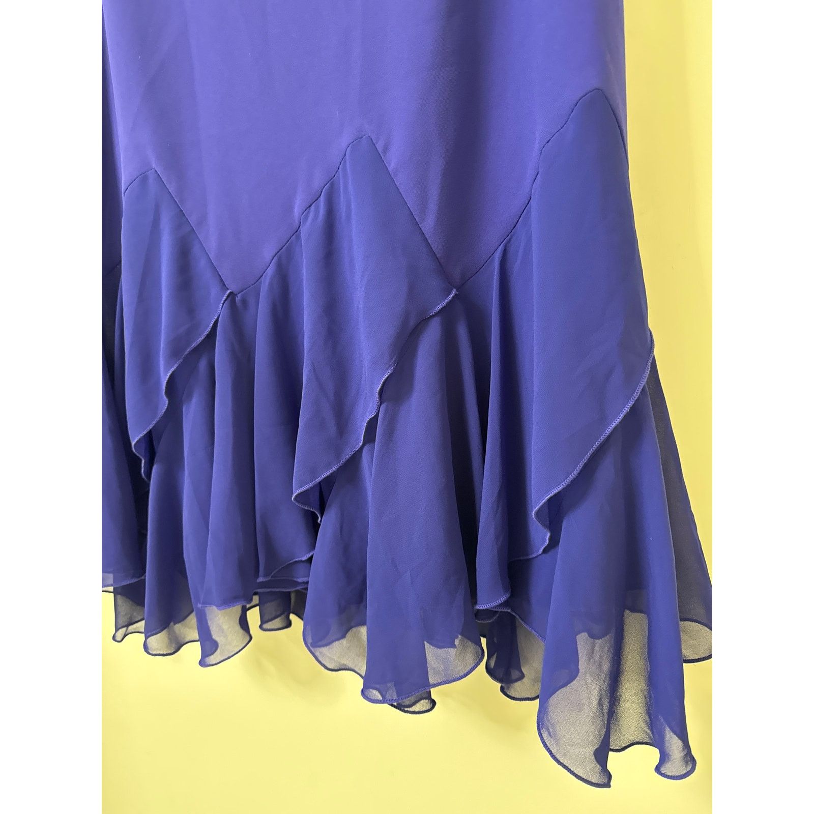 Other NWT SL Fashions 10P Purple Chiffon 2 Piece Dress Skirt & Top Size L / US 10 / IT 46 - 9 Thumbnail