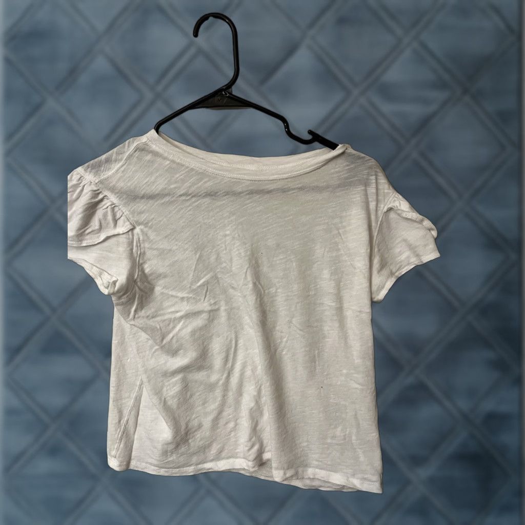 Vintage VINTAGE We The Free Women's Cropped T-Shirt Knit Crew Neck Medium White Size M / US 6-8 / IT 42-44 - 1 Thumbnail
