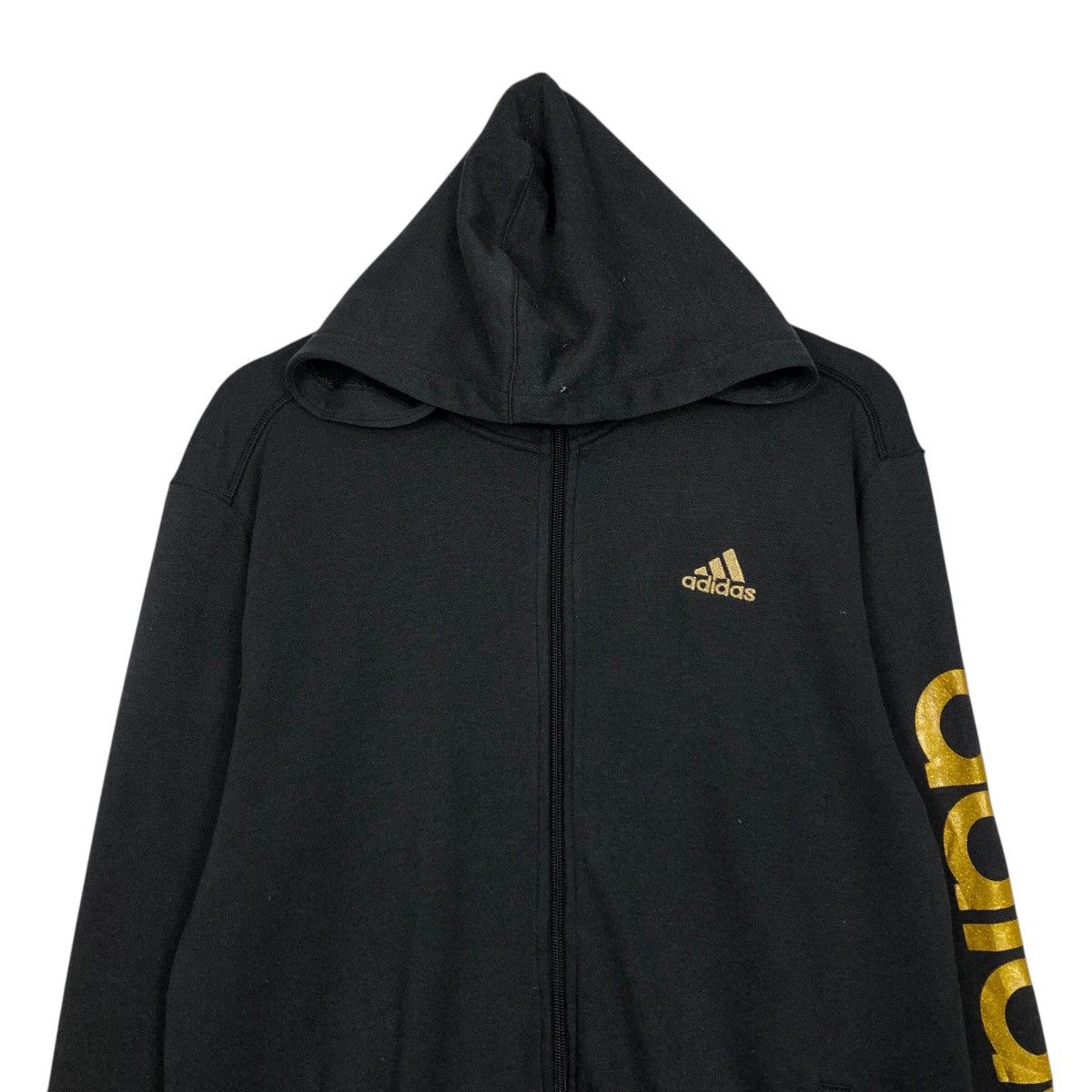 Adidas 📌Rich Black Vintage Zipper Jacket Adidas Size US L / EU 52-54 / 3 - 4 Thumbnail