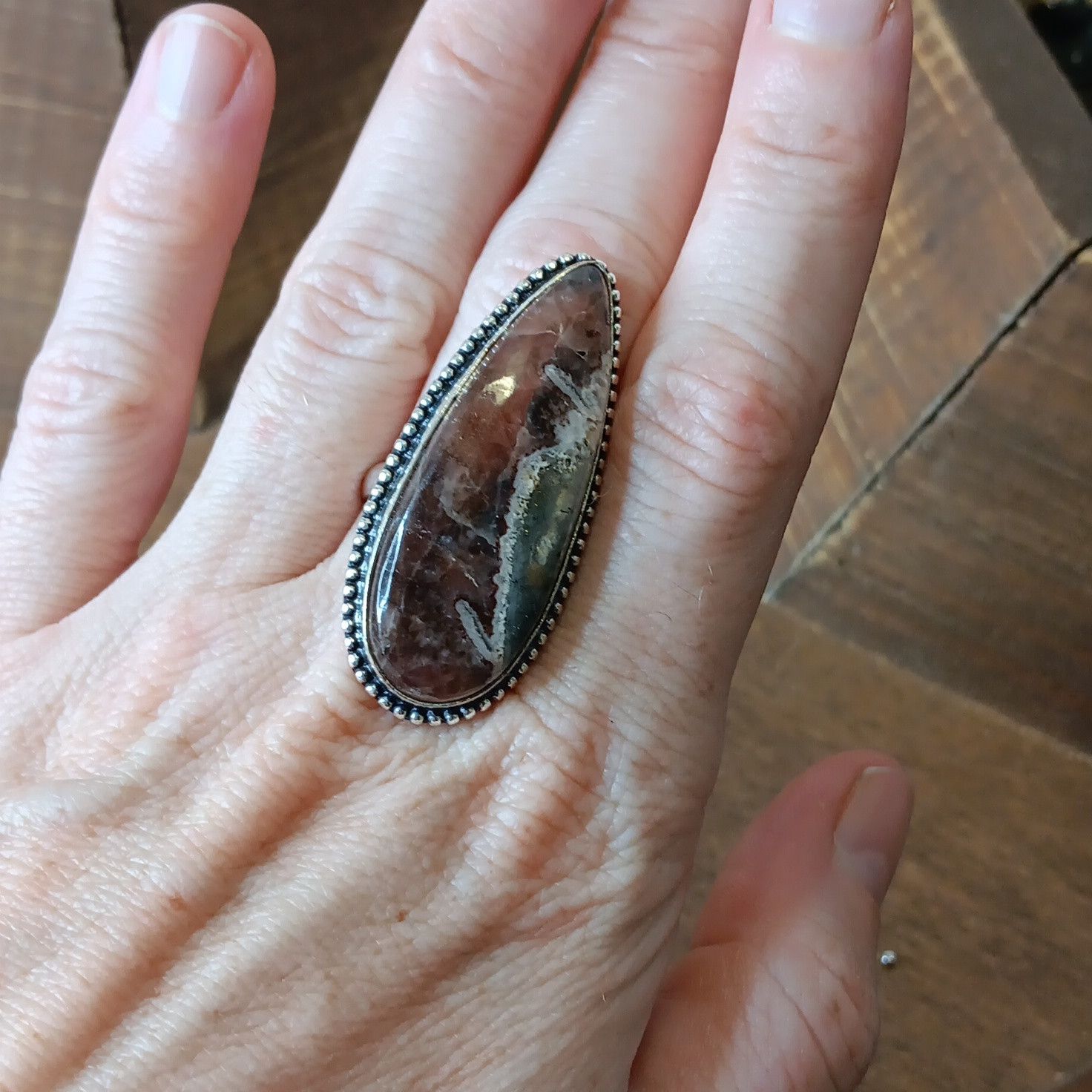 Other Rhodochrosite gemstone ring, sz 8.75 Size ONE SIZE - 3 Thumbnail