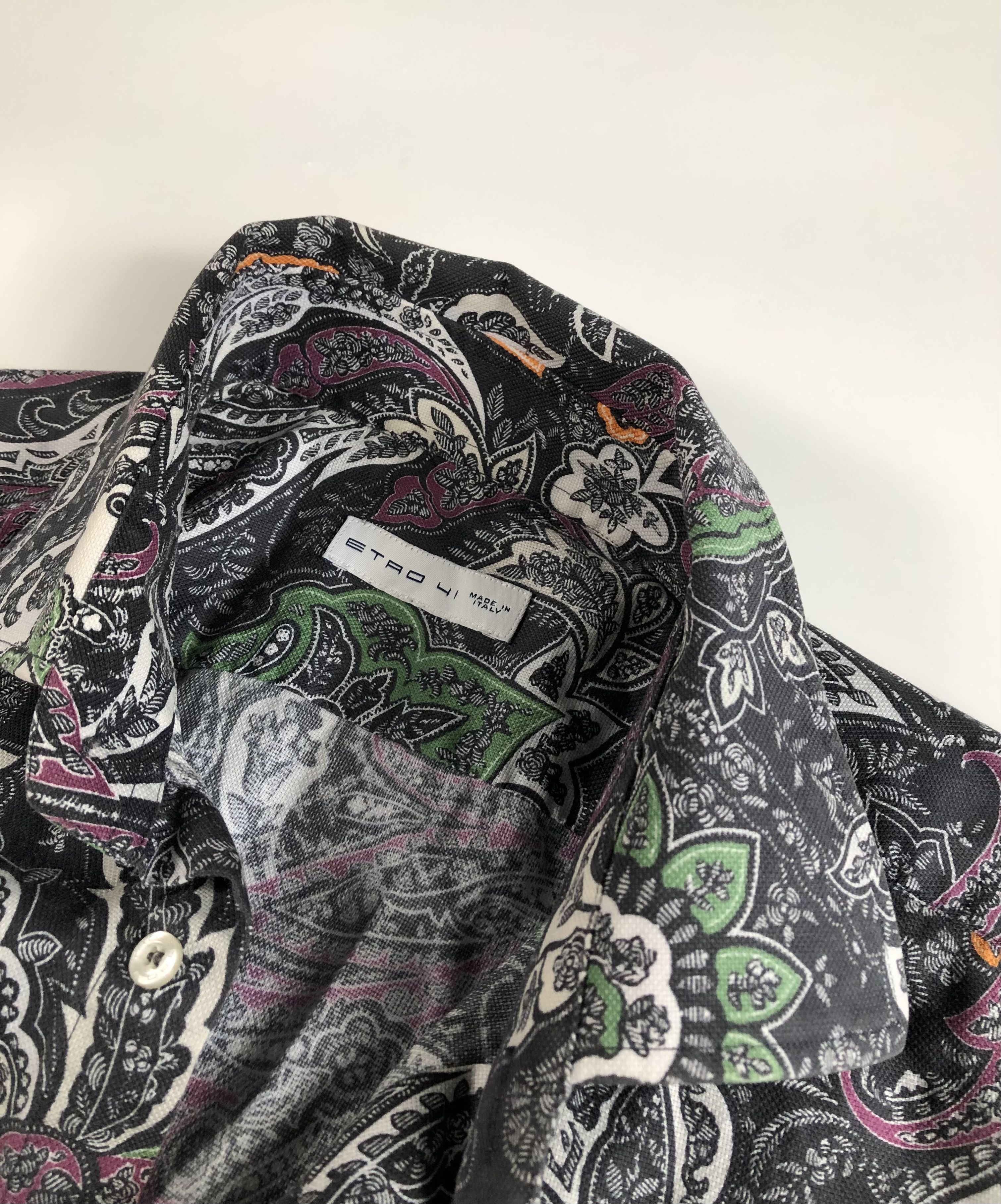 Etro Etro Multicolor Paisley Print Cotton Shirt Size US L / EU 52-54 / 3 - 3 Thumbnail
