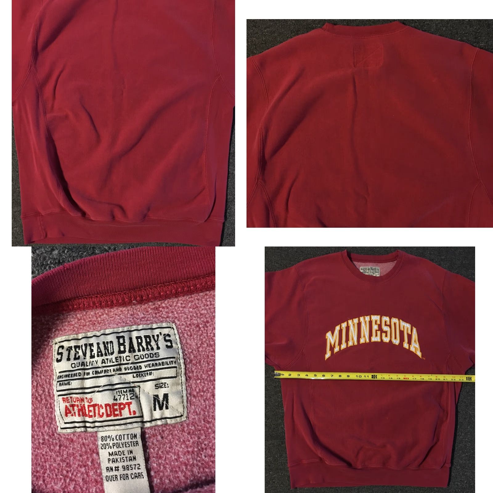 Vintage VINTAGE University Of Minnesota Hoodie L Red 90s Grunge Reversible Weave Sweatshirt School Track Pullover Mens Size US L / EU 52-54 / 3 - 8 Thumbnail