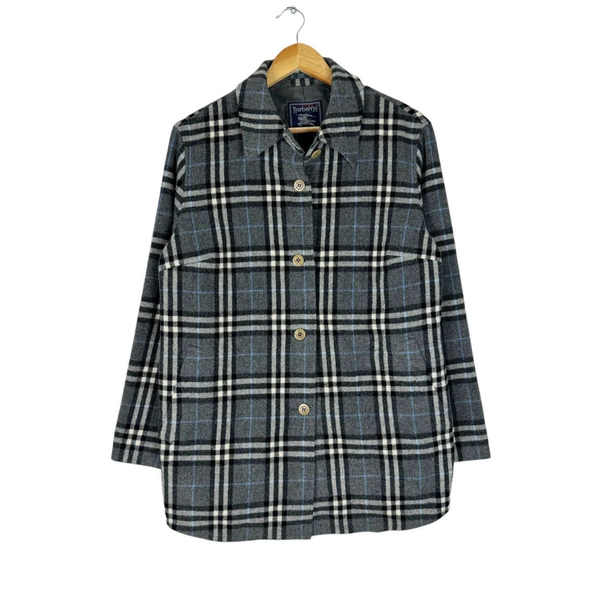 Burberry × Burberry Prorsum × Vintage ☀️BURBERRYS WOOL NOVA CHECK BUTTON JACKET Size M / US 6-8 / IT 42-44 - 4 Thumbnail