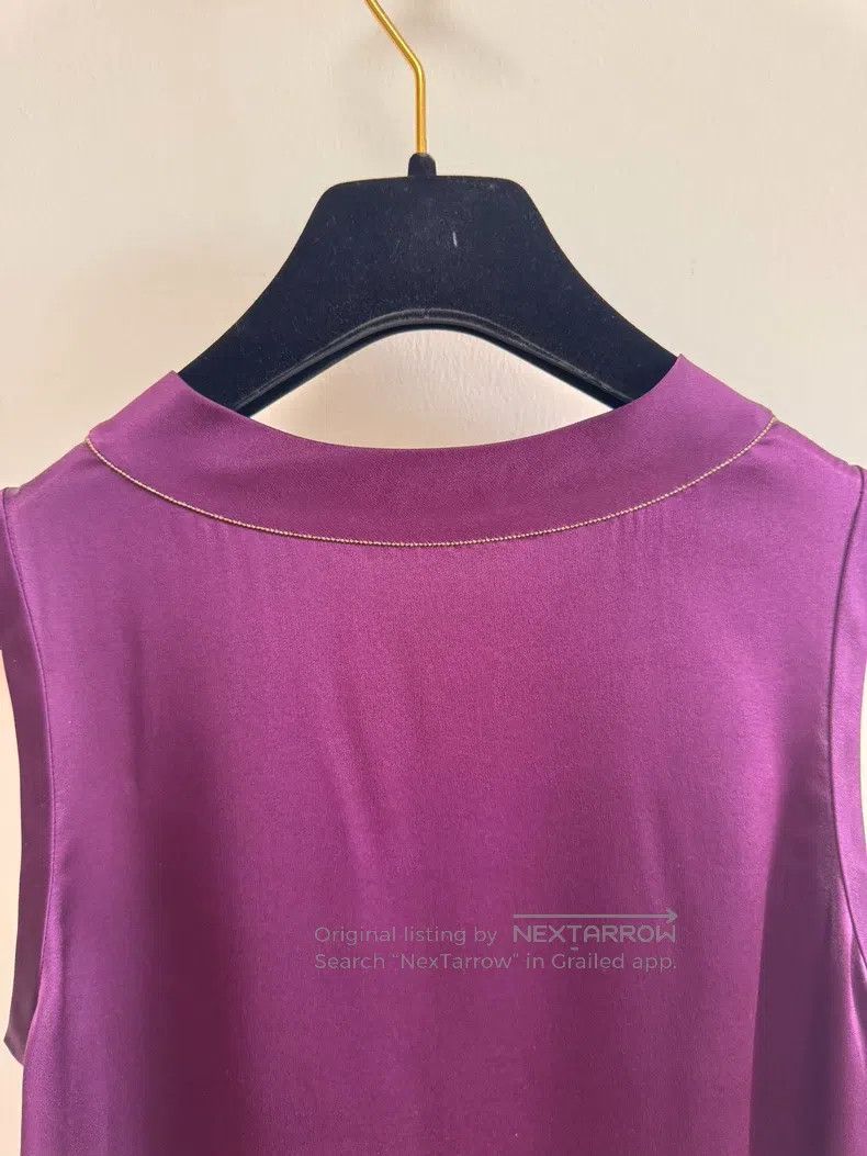 Brunello Cucinelli Brunello Cucinelli Noble Purple Silk Vest Size XXS / US 00 / IT 34 - 6 Thumbnail