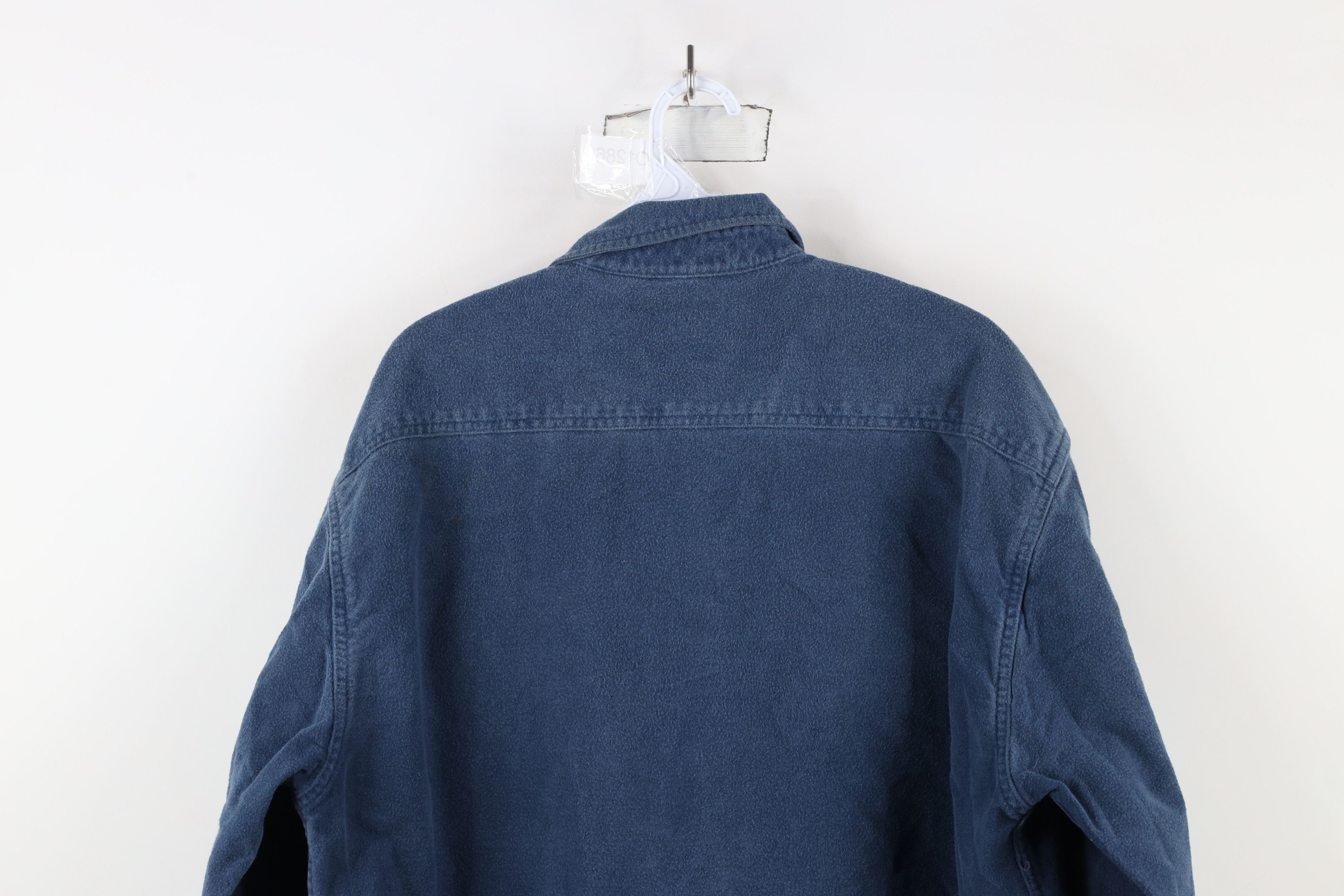 Vintage Vintage 90s Streetwear Chamois Cloth Button Shirt Blue Size US L / EU 52-54 / 3 - 13 Thumbnail