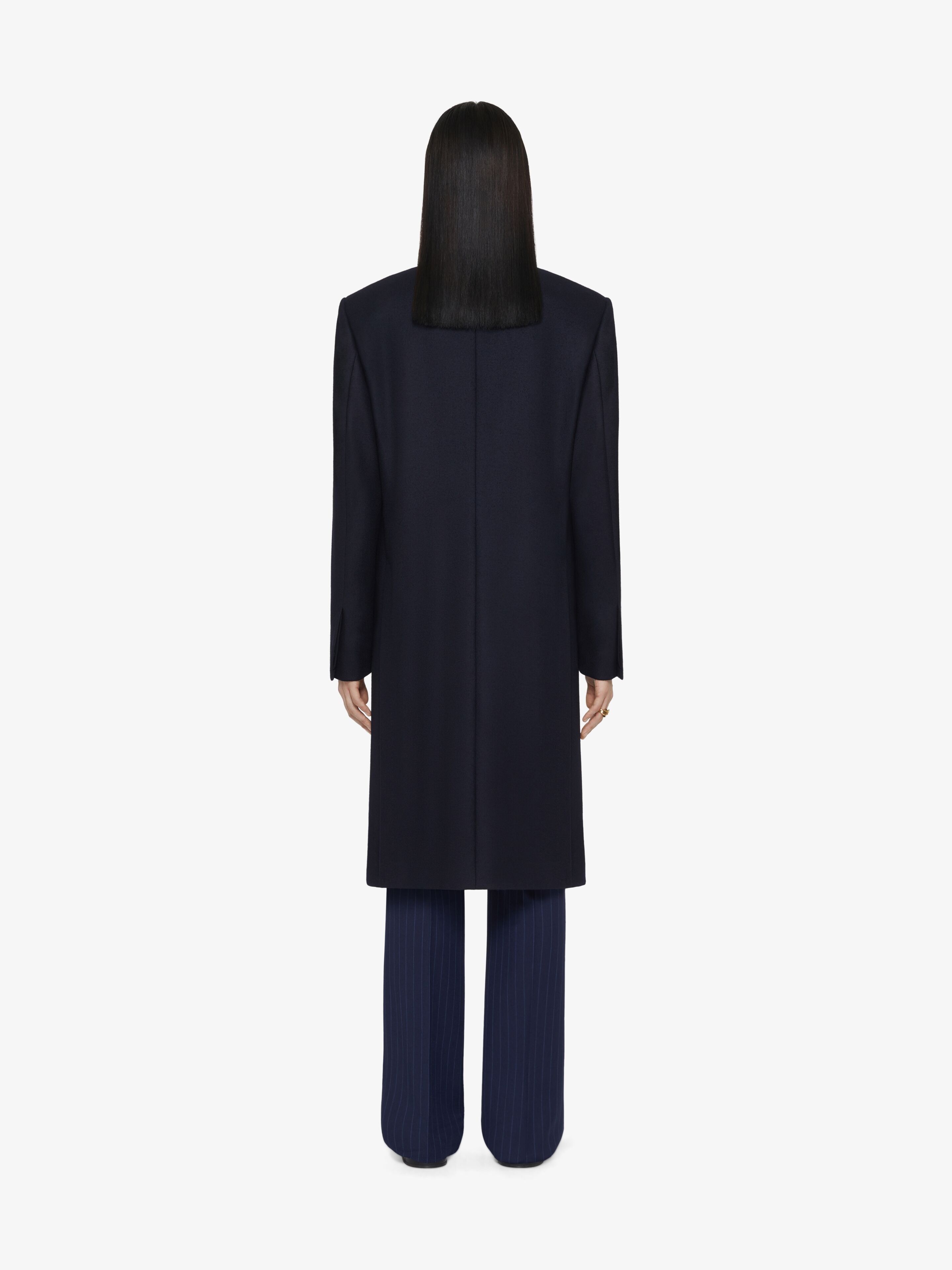Givenchy o1w1db10925 Fitted Long Coat in Blue Size US L / EU 52-54 / 3 - 4 Thumbnail