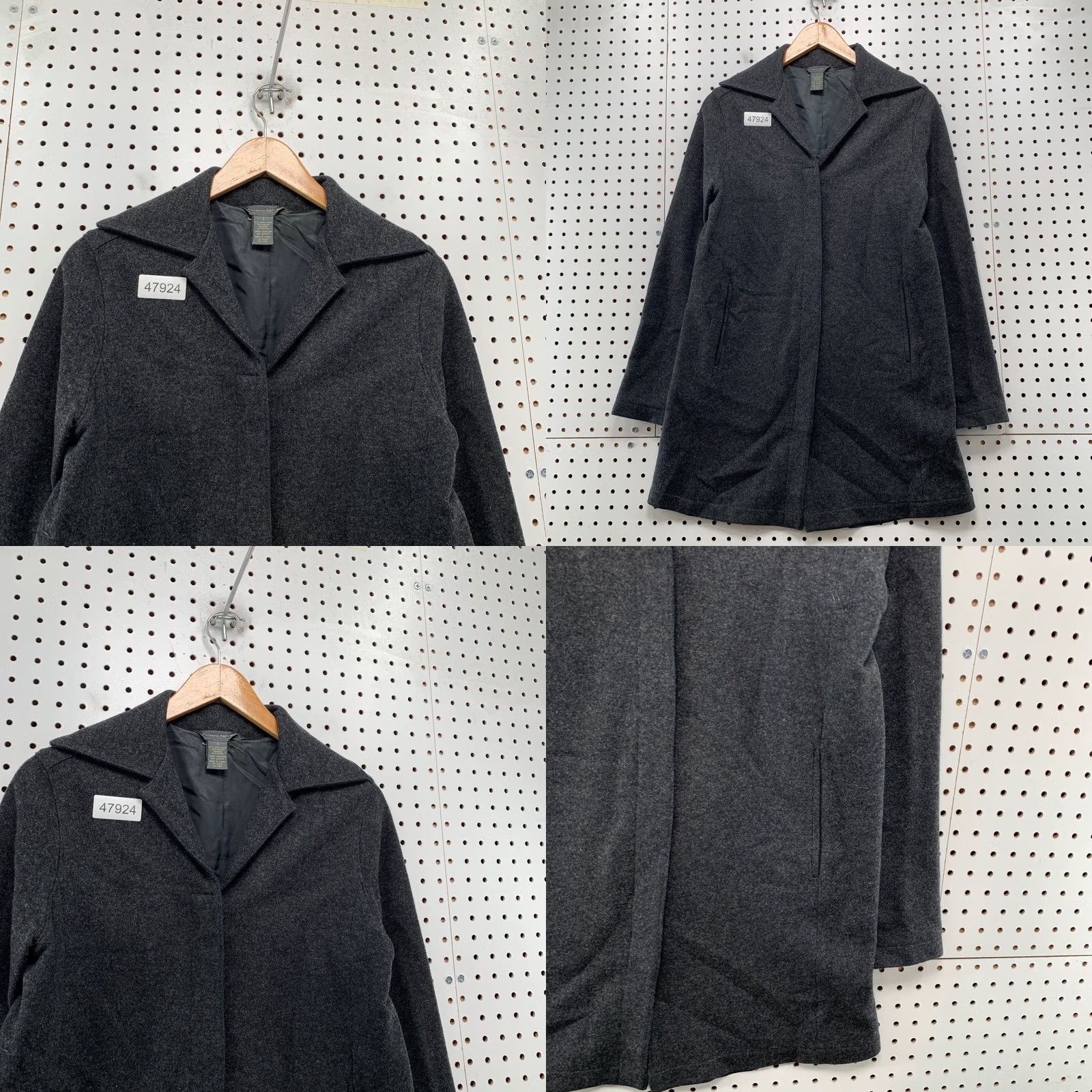 Banana Republic VINTAGE Banana Republic Wool Overcoat Womens Small Gray Hidden Button Y2K Size S / US 4 / IT 40 - 8 Thumbnail