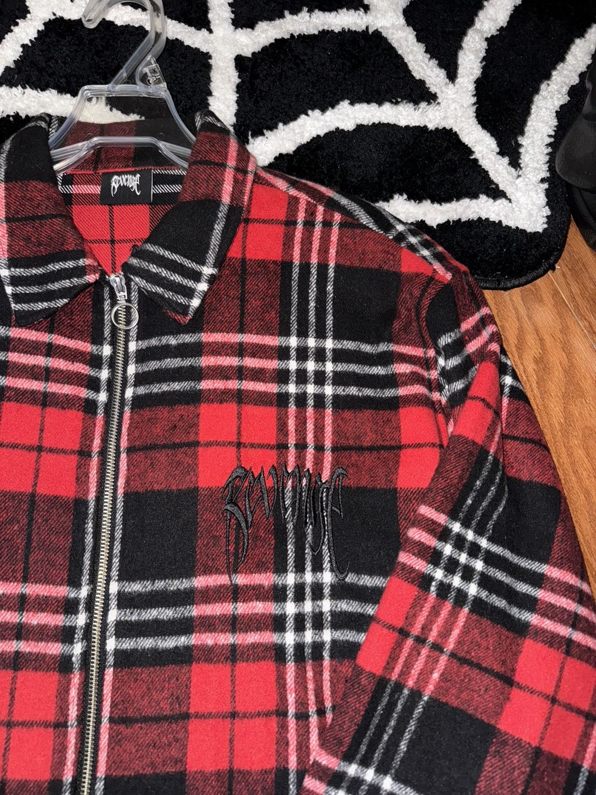 Revenge Red Embroidered Revenge Flannel Size US M / EU 48-50 / 2 - 2 Thumbnail