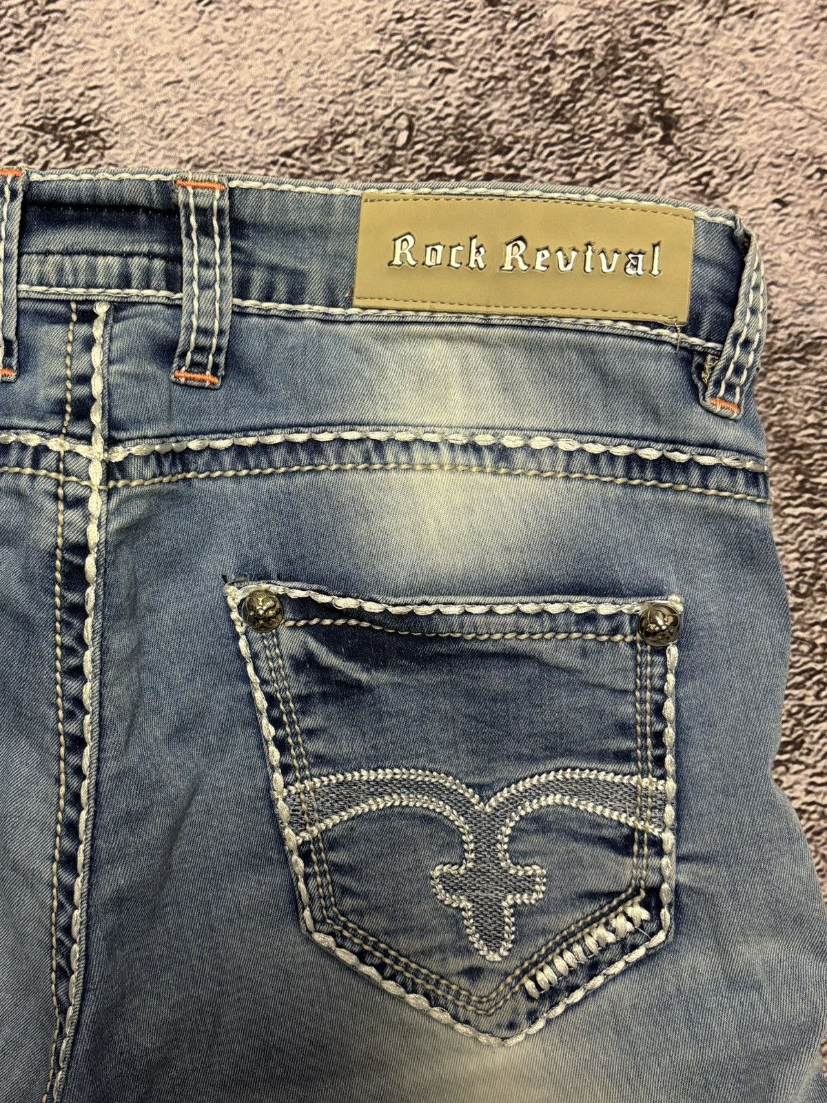 Rock Revival Rock Revival Jeans Mens 33 Blue Medium Embroidered Classic Size US 33 - 3 Thumbnail