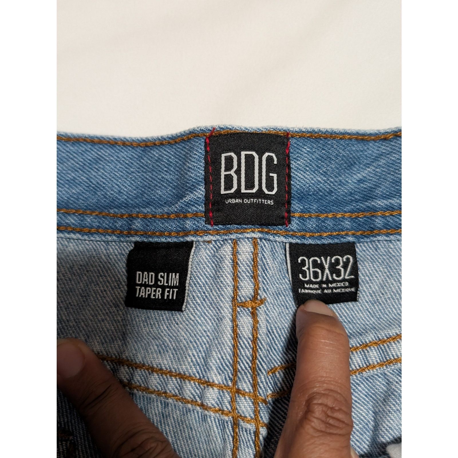 Bdg Urban Outfitters BDG Dad Jean Slim Taper Blue Patchwork Pant Size US 36 / EU 52 - 4 Thumbnail