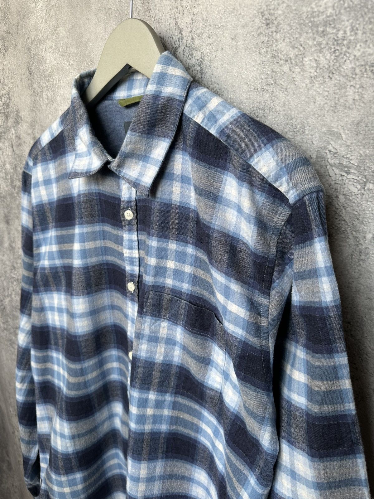 Oliver Sweeney Oliver Sweeney Censo Brushed Cotton Check Shirt Button Up Size US XL / EU 56 / 4 - 5 Thumbnail
