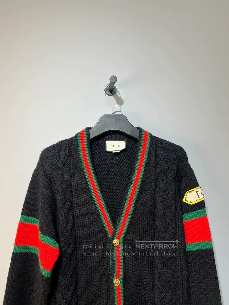 Gucci Gucci Black, red and green striped knitted cardigan coat Size US S / EU 44-46 / 1 - 4 Thumbnail
