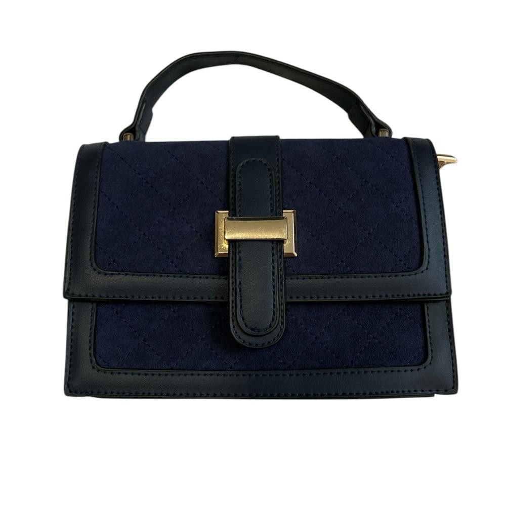 Designer Elegant Navy Blue Quilted Handbag Size ONE SIZE - 5 Thumbnail