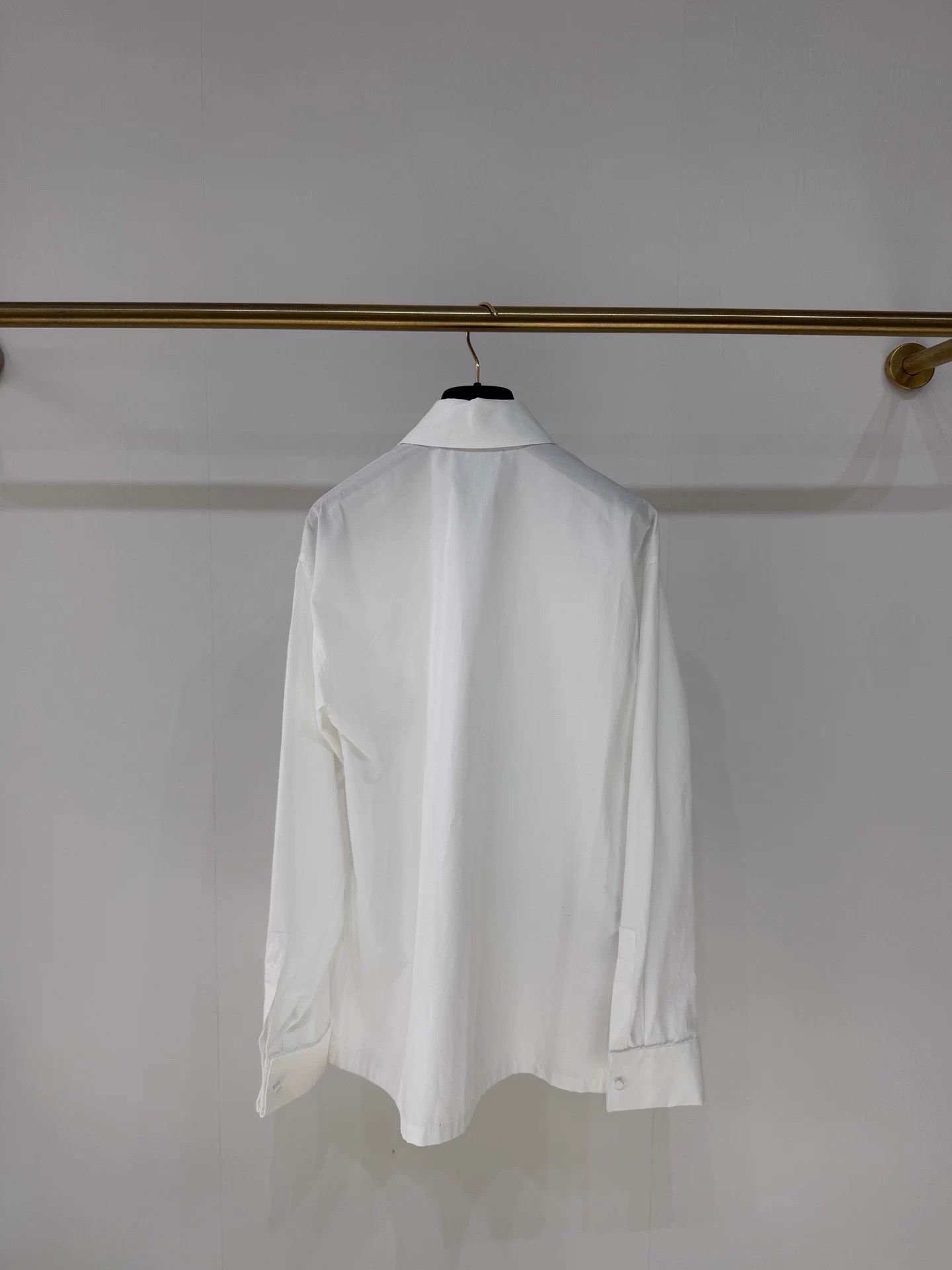 Prada Prada Classic Crystal Buckle Poplin Shirt New Size 36 Size XS / US 0-2 / IT 36-38 - 6 Thumbnail