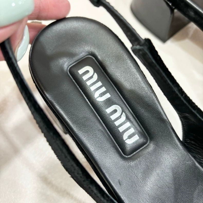Prada Miumiu Velvet Mary Jane Shoes with Pearl -2505 Size US 7 / IT 37 - 4 Thumbnail