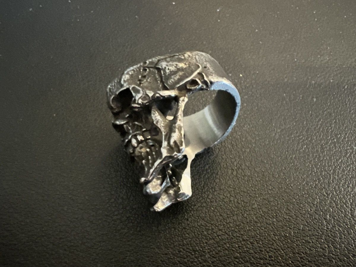 Vintage Size 9 - Crazy 3D Gothic Detailed Steel Carved Skull Ring Size ONE SIZE - 3 Thumbnail