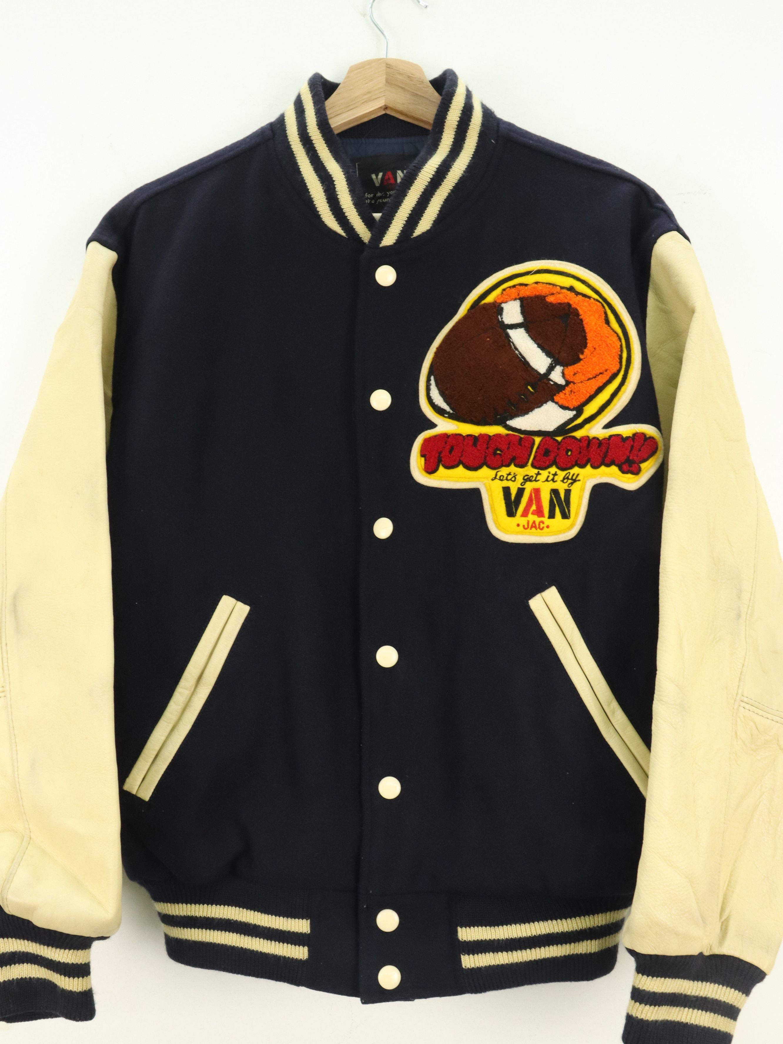 Vintage Vintage Van Jac Varsity Letterman Leather Wool Jacket Size US M / EU 48-50 / 2 - 6 Thumbnail