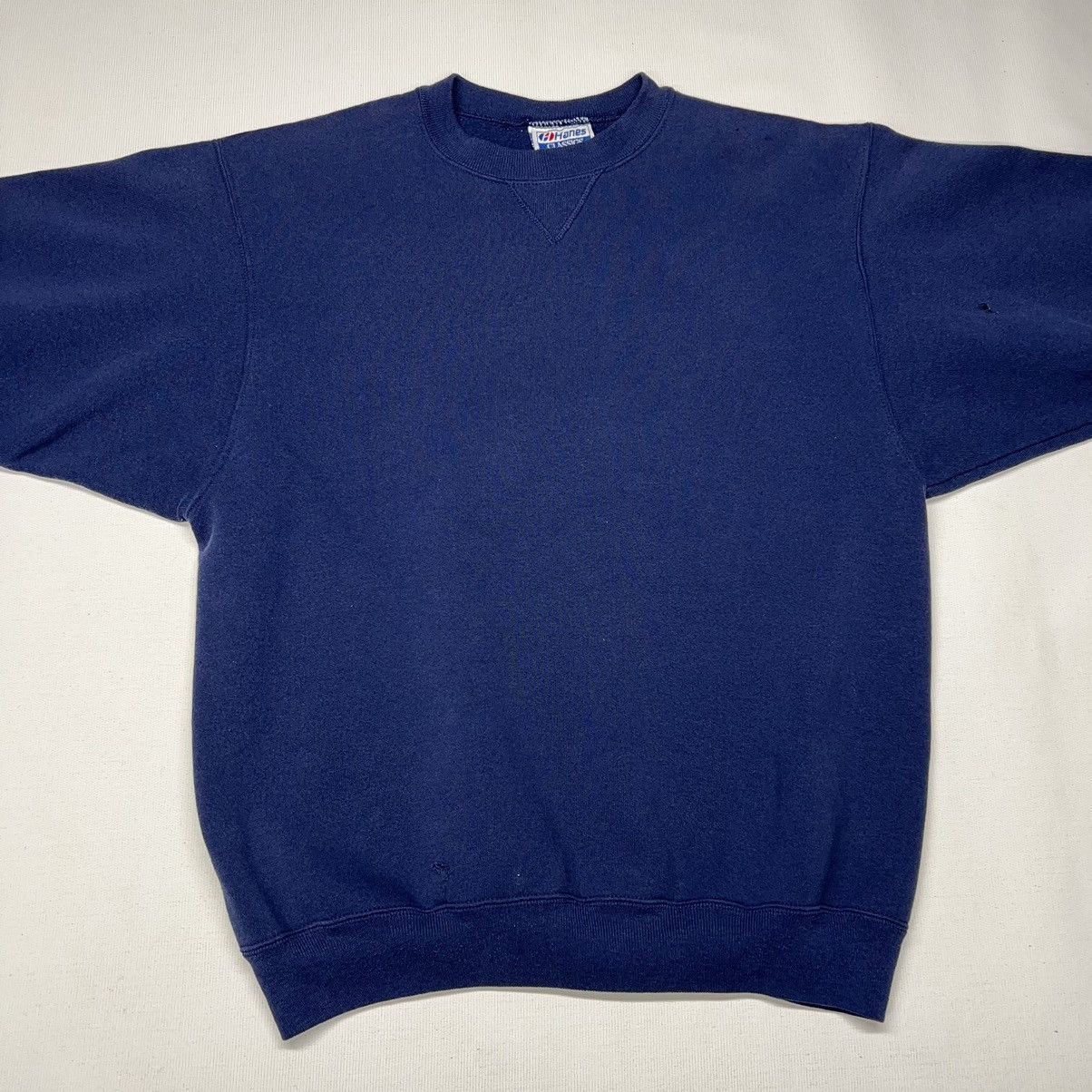 Hanes × Vintage VTG Hanes Classics Crewneck Blue Sweatshirt Sweater Navy Size US XL / EU 56 / 4 - 2 Thumbnail