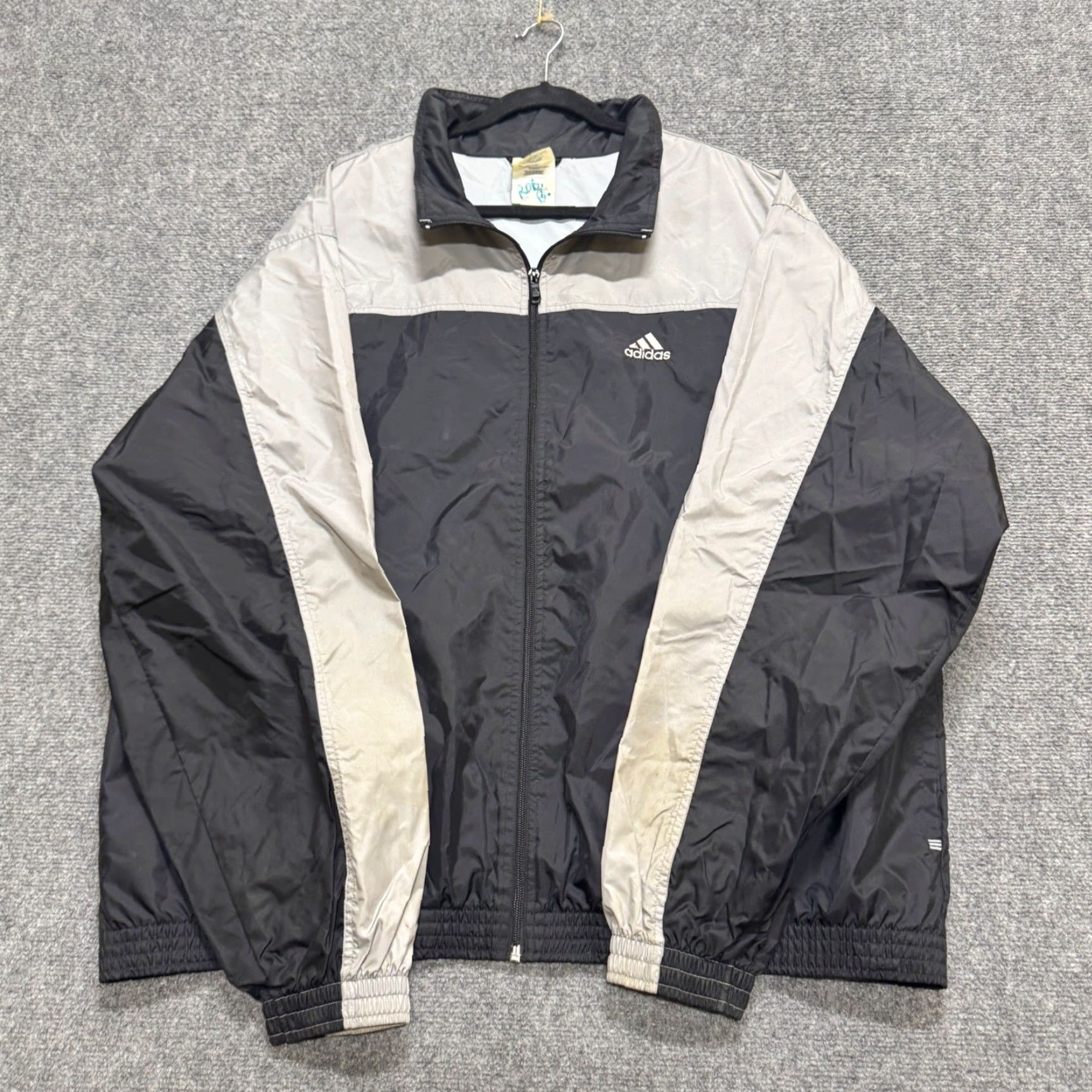 Adidas VTG Adidas Jacket Mens XXL Black 90s Gray Y2K Nylon Windbreaker Track Jacket Mens XXL Black Track Jacket Distressed Vintage Windbreaker Size US XXL / EU 58 / 5 - 3 Thumbnail