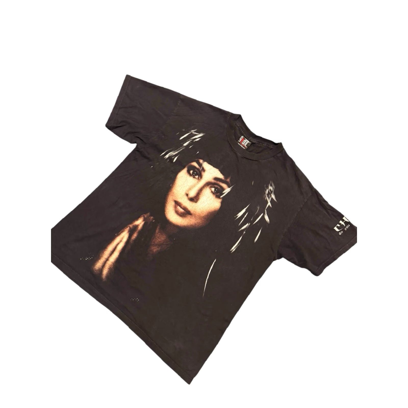 Vintage VINTAGE Cher T Shirt Giant L Adult 90s Do You Believe Tour Logo Graphic Print Black Cotton Short Sleeve Crew Neck Men Mens Retro Band Concert Size US L / EU 52-54 / 3 - 5 Thumbnail