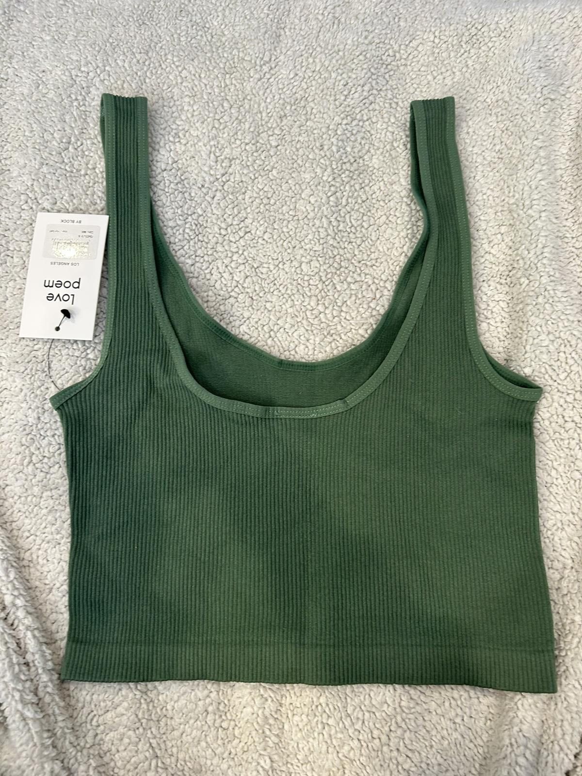 Other Love Poem Ribbed Green Tea Crop Tank Top M/L Size M / US 6-8 / IT 42-44 - 2 Thumbnail