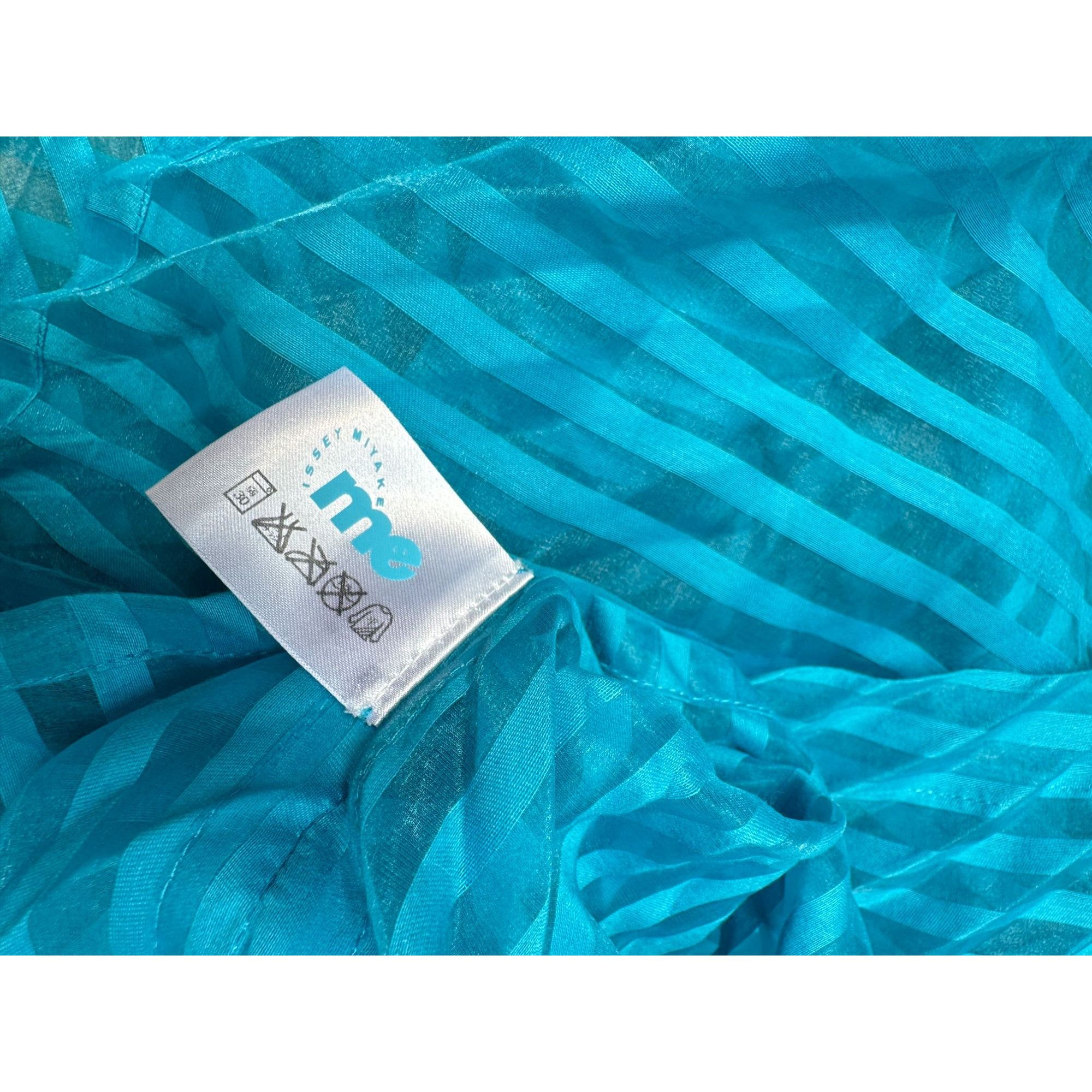 Issey Miyake Blue Striped Sheer Pleated Top Size M / US 6-8 / IT 42-44 - 5 Thumbnail