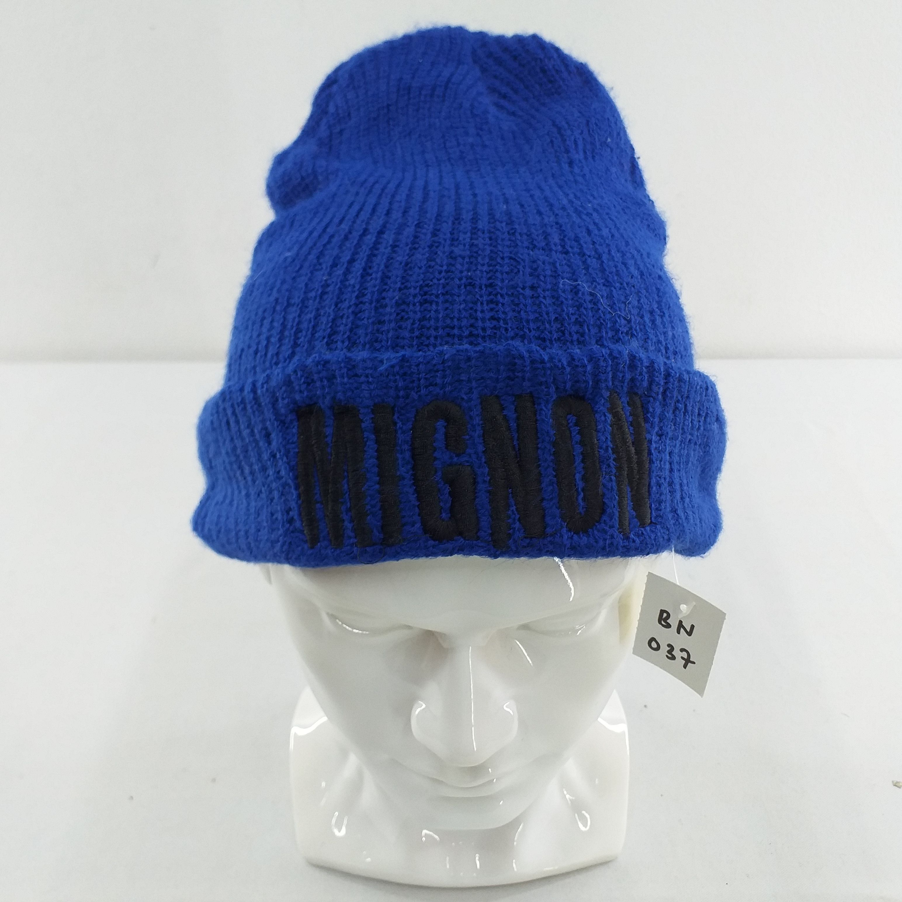 Japanese Brand Black Color MIGNON Spell Out Snow Cap Hat Beanie -BN037 Size ONE SIZE - 1 Thumbnail