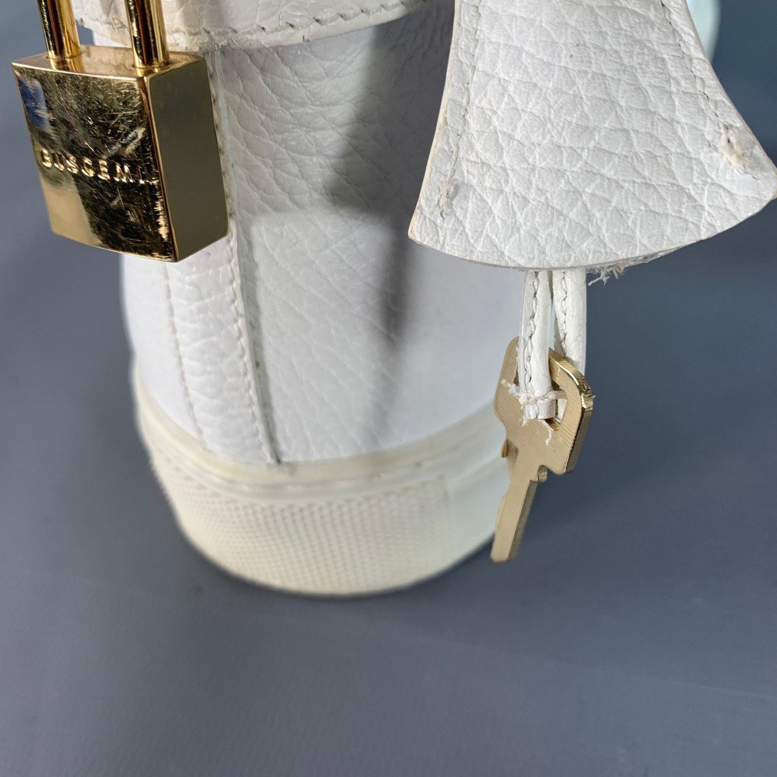 Buscemi BUSCEMI Size 10 White Gold Tone Leather High Top Sneakers Size US 10 / EU 43 - 7 Thumbnail
